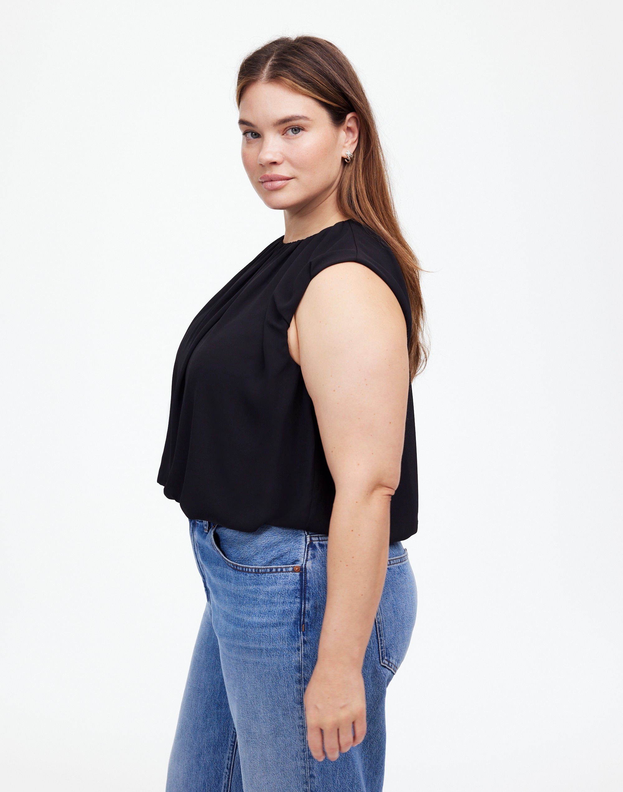 Plus Sleeveless Bubble Top Chiffon | Madewell