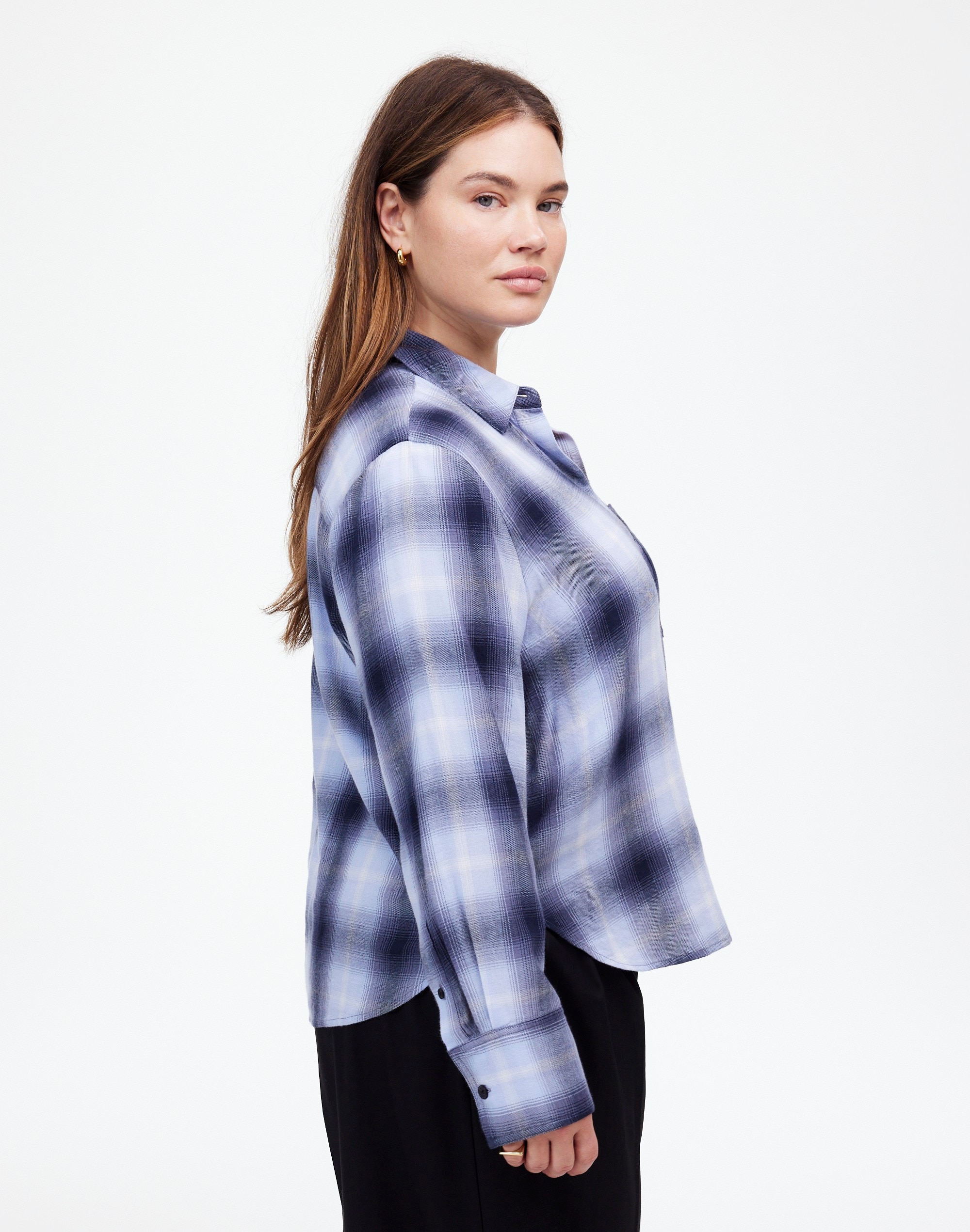 Plus Easy Y-Neck Button-Up Shirt | Madewell