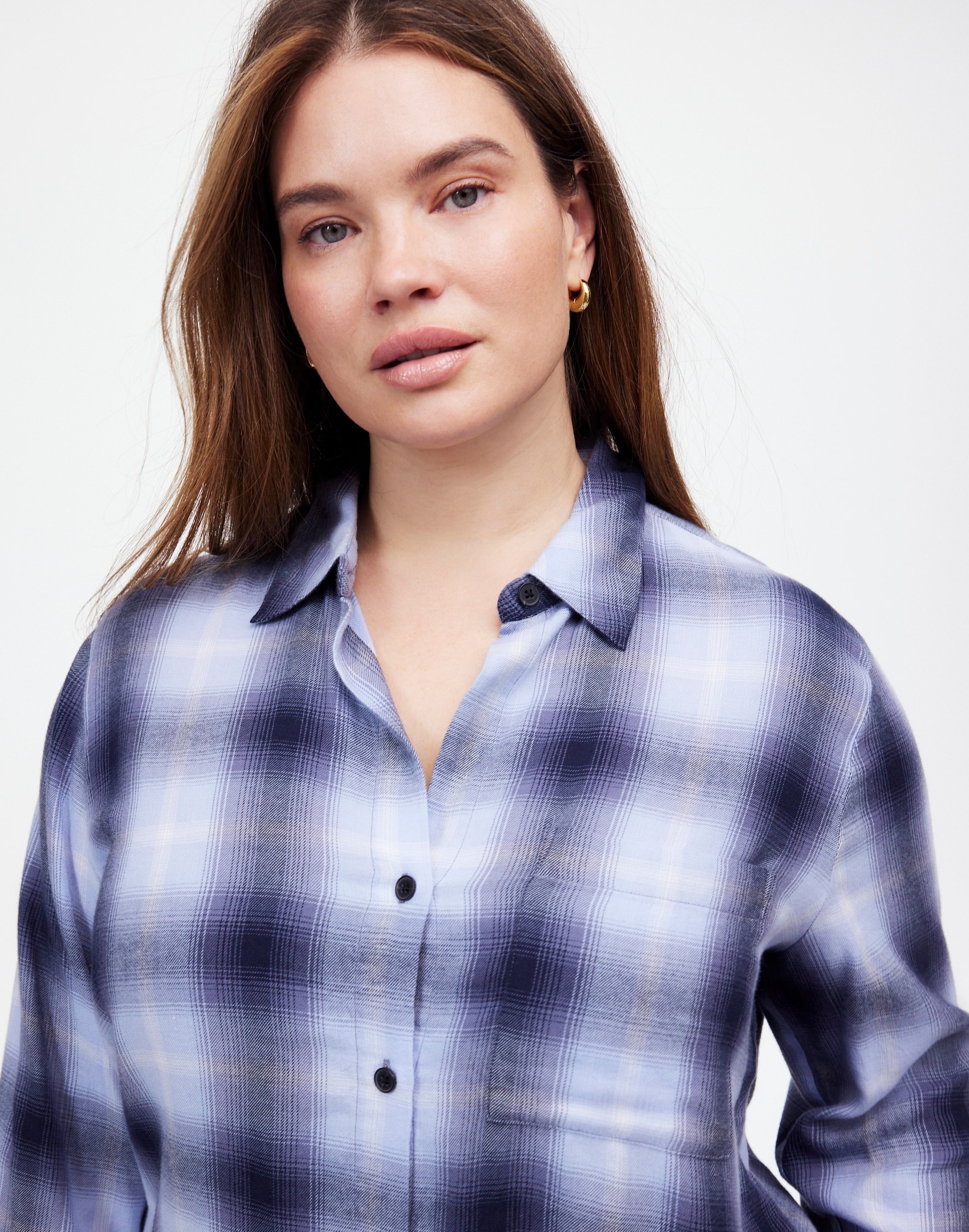 Plus Easy Y-Neck Button-Up Shirt | Madewell