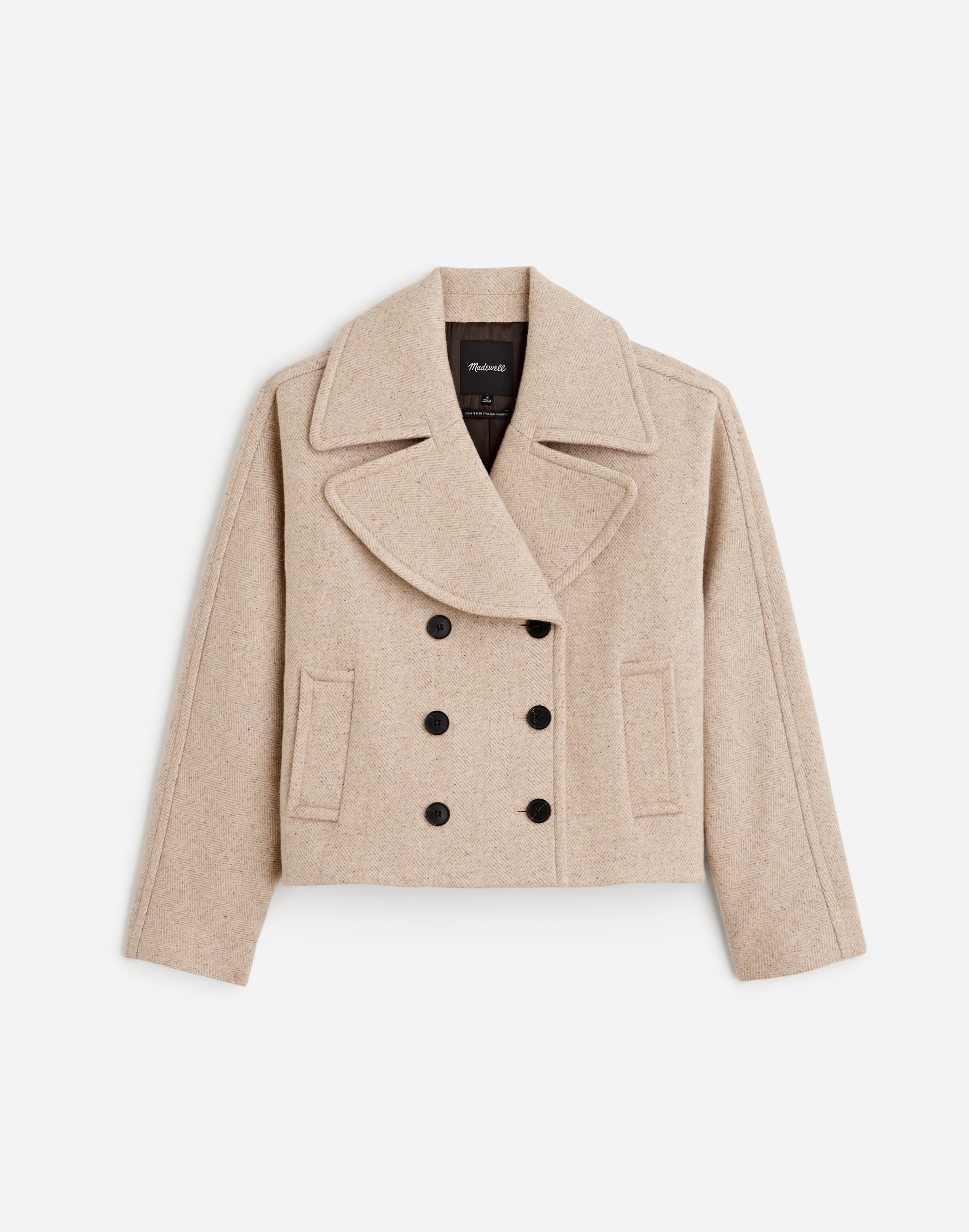 Plus Oversized-Collar Short Peacoat Herringbone | Madewell