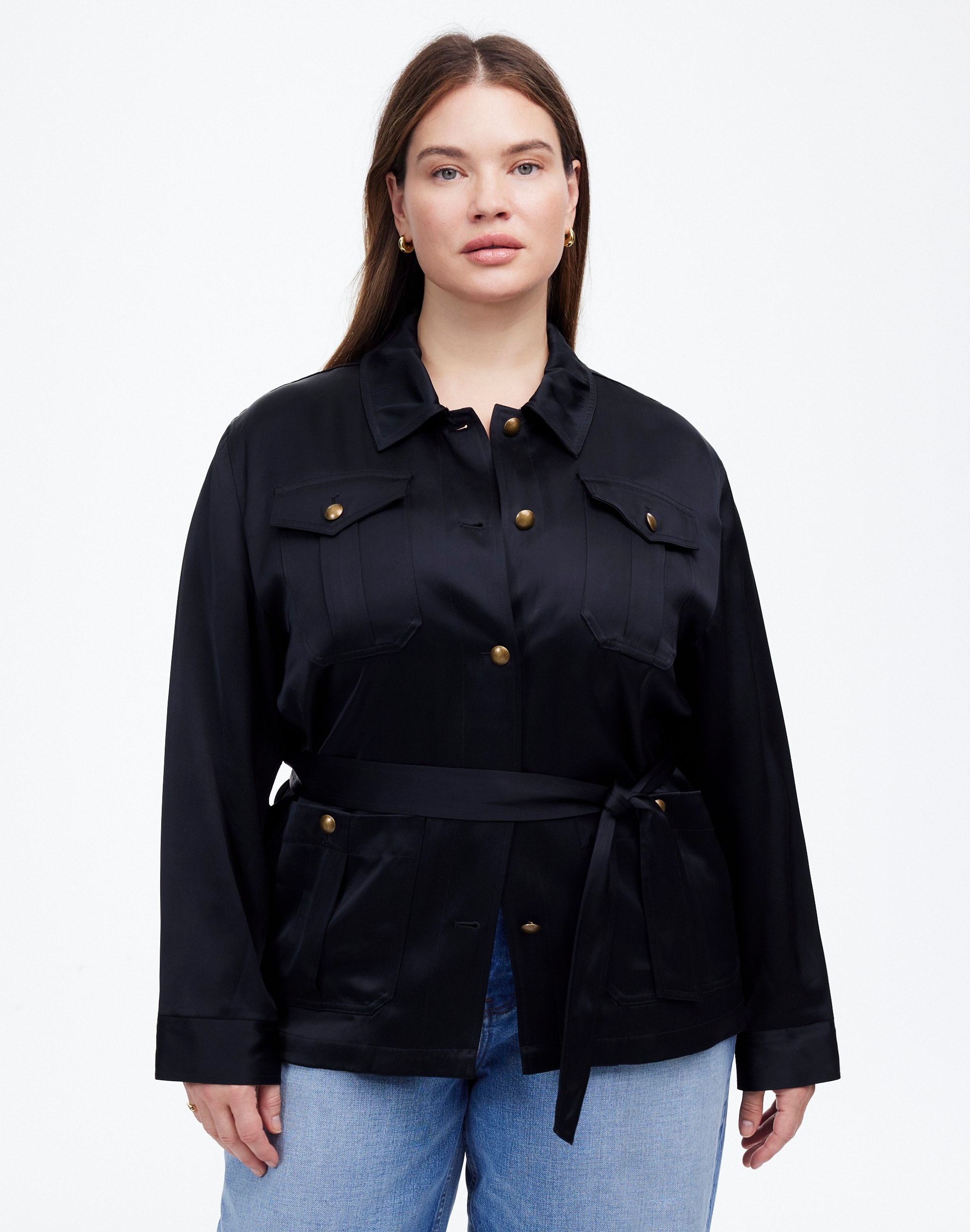 Plus Double-Faced Satin Safari Jacket | Madewell