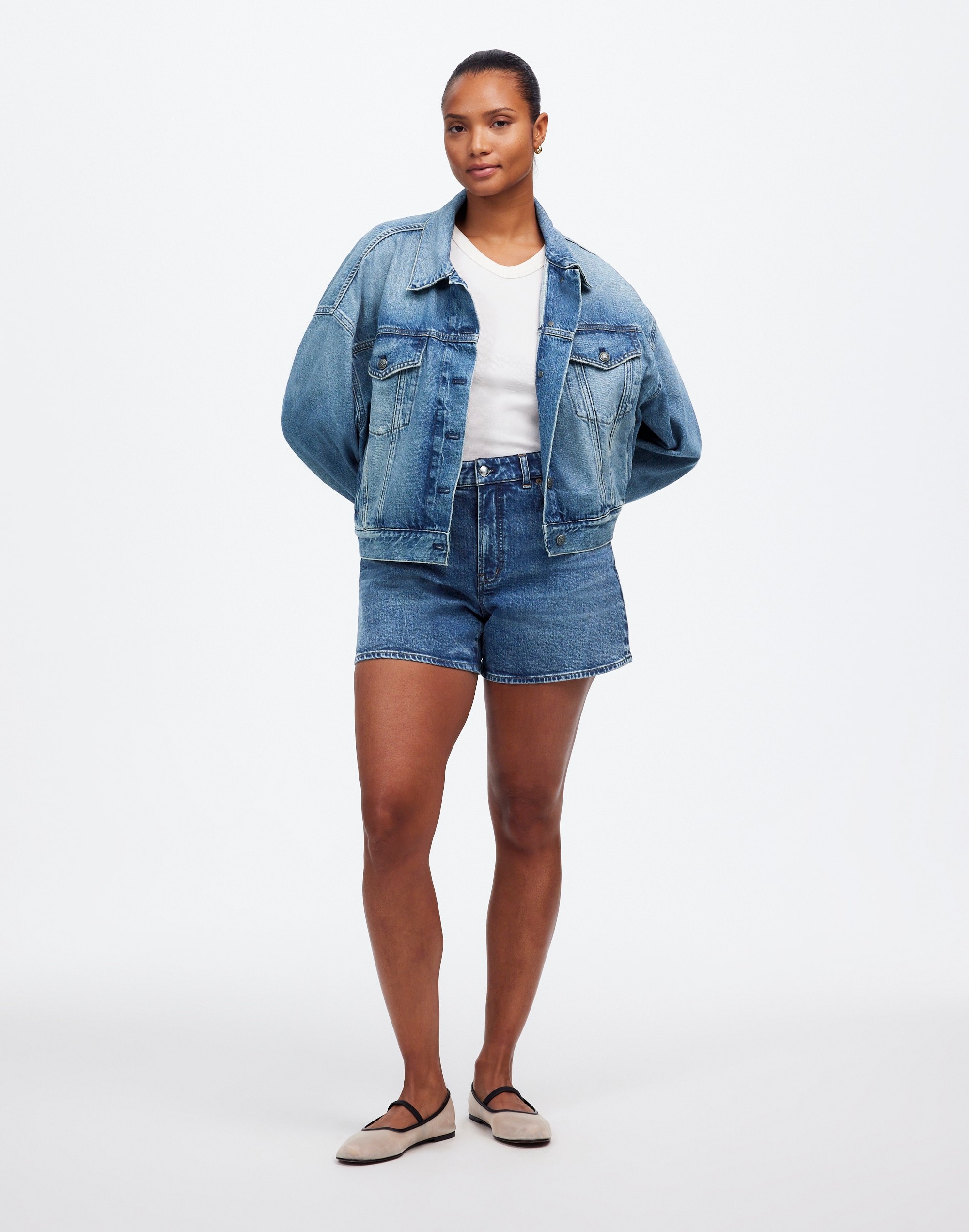 The Curvy Perfect Vintage Mid-Length Jean Short Manton Wash | Madewell