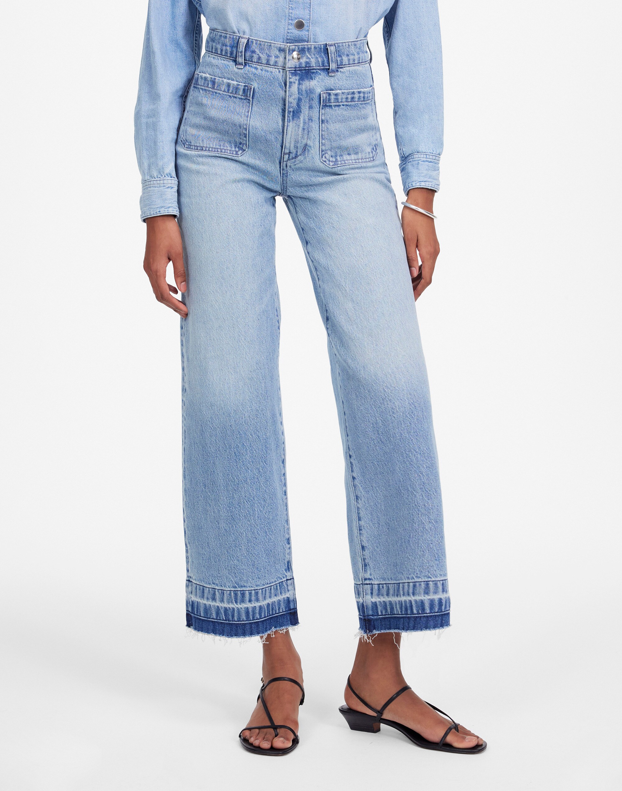 The Petite Emmett Wide-Leg Jean Banning Wash: Patch Pocket Edition | Madewell