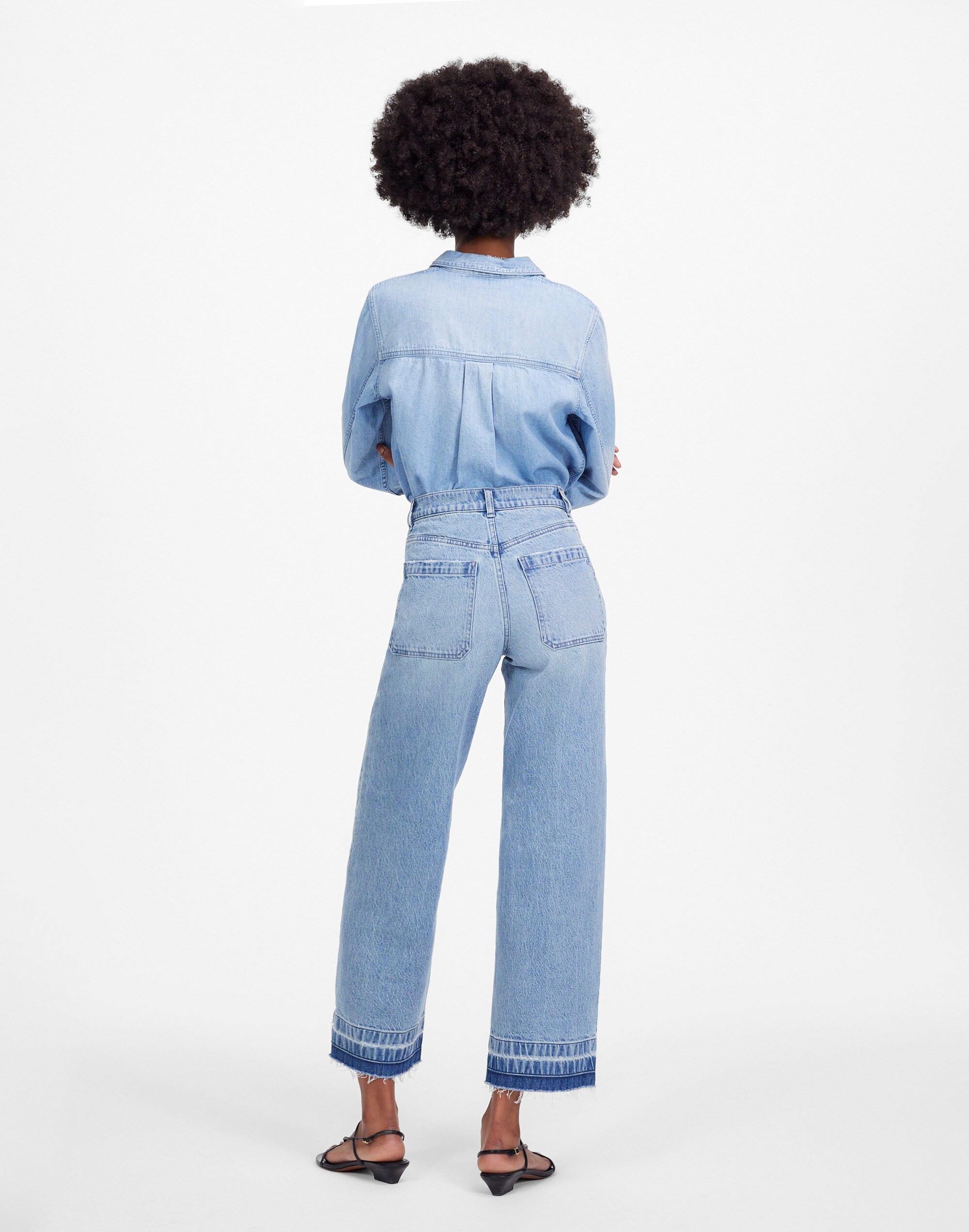 The Petite Emmett Wide-Leg Jean Banning Wash: Patch Pocket Edition | Madewell