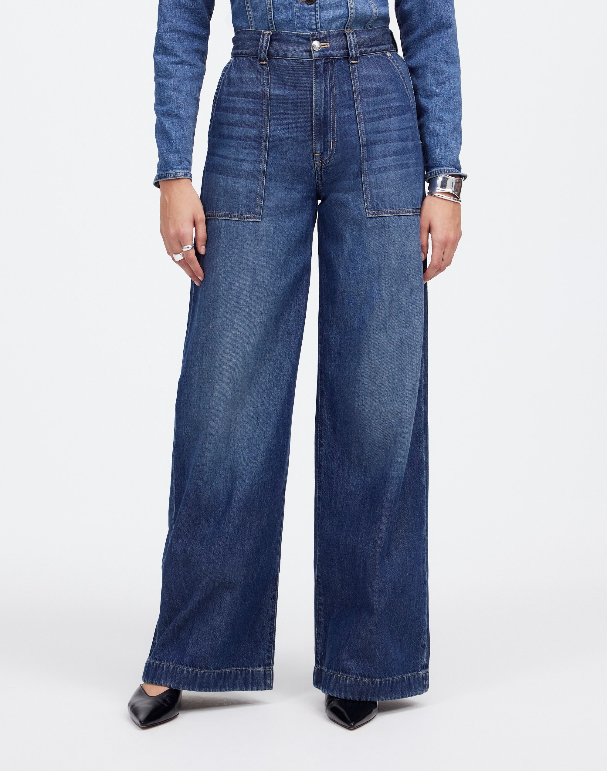 Superwide-Leg Utility Jeans Lindewood Wash: Airy Denim Edition | Madewell