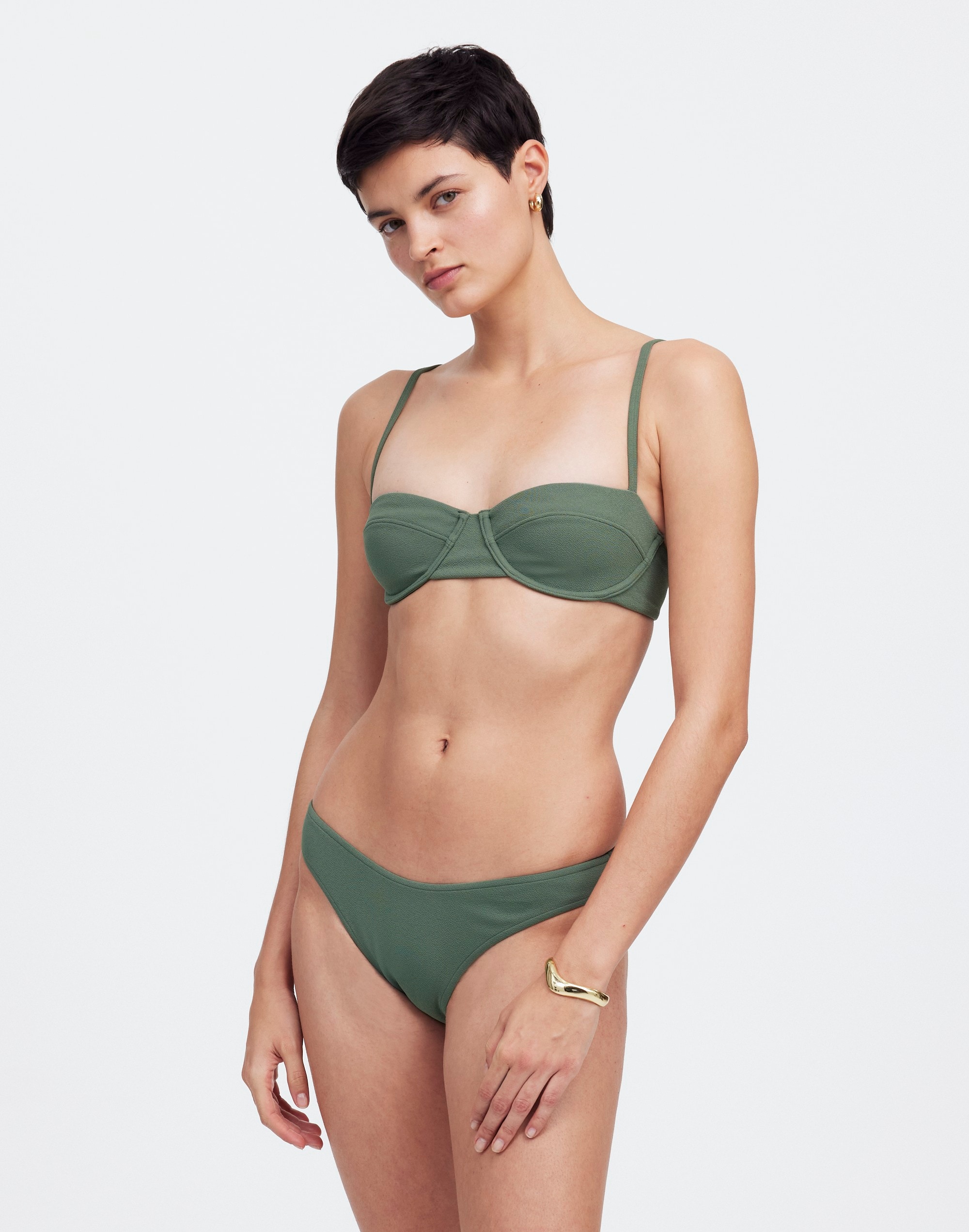 Zulu & Zephyr Eucalyptus Textured Balconette Bikini Top | Madewell