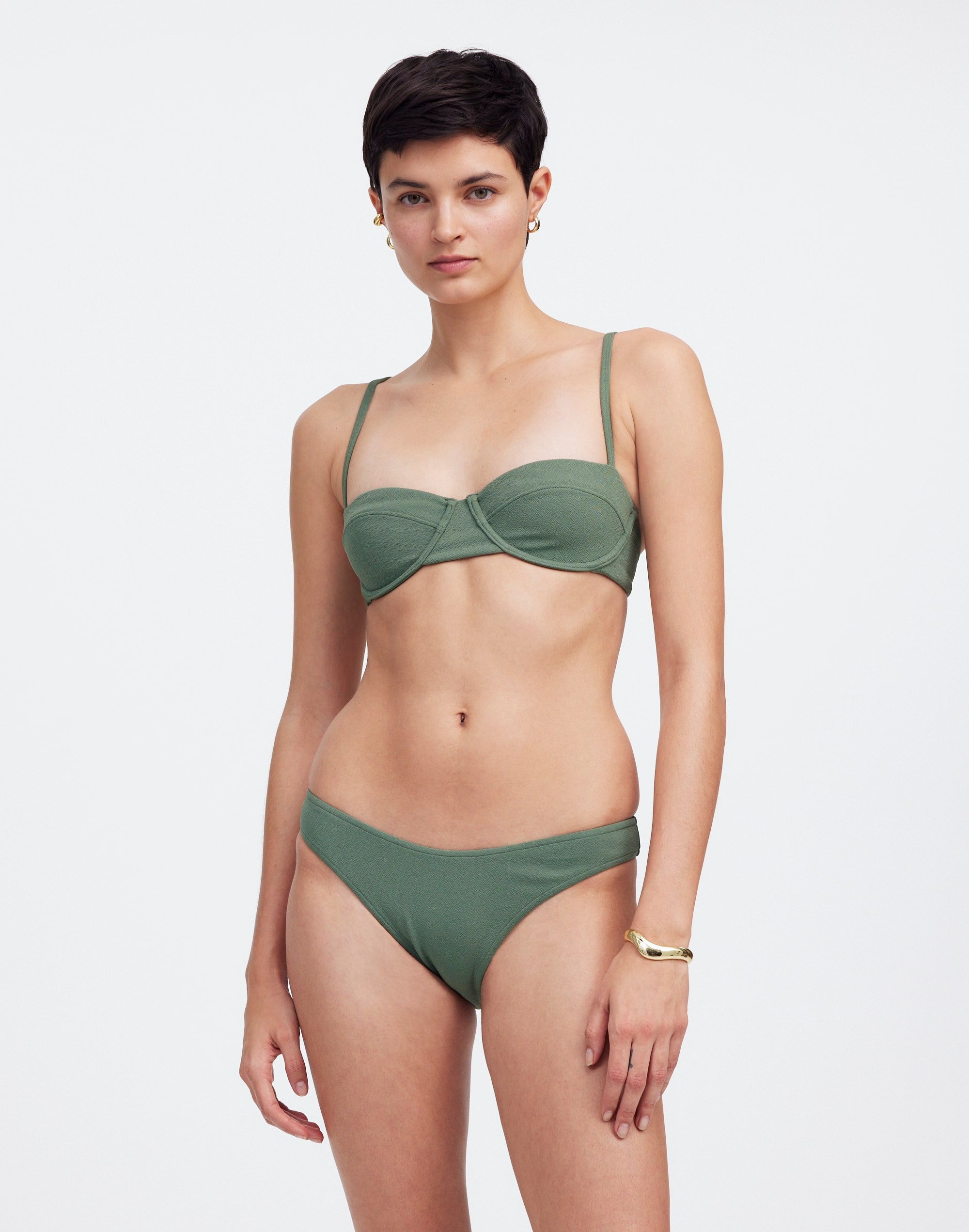 Zulu & Zephyr Eucalyptus Textured Bikini Bottom | Madewell