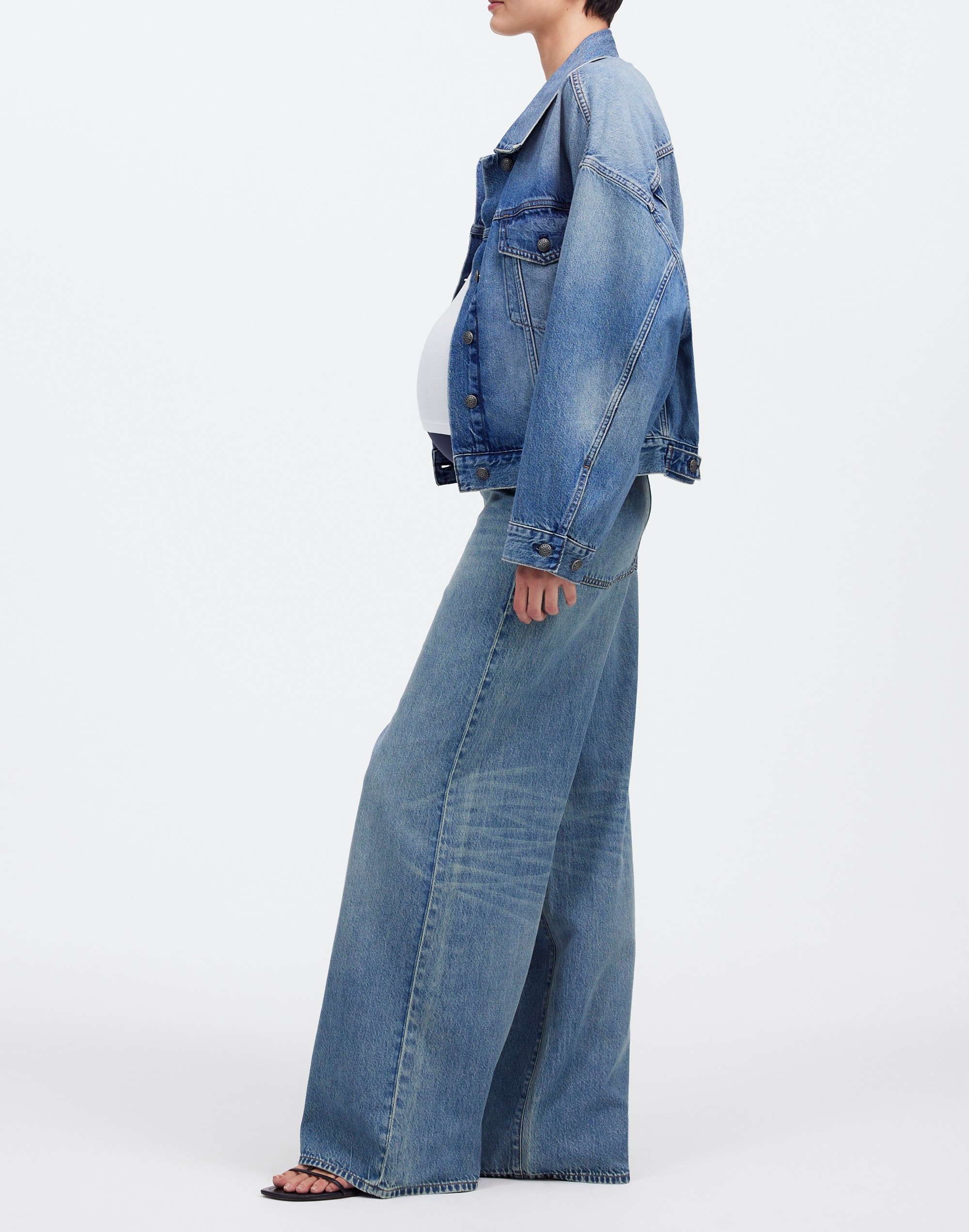 Maternity Over-the-Belly Superwide-Leg Jeans Billings Wash: Airy Denim Edition | Madewell