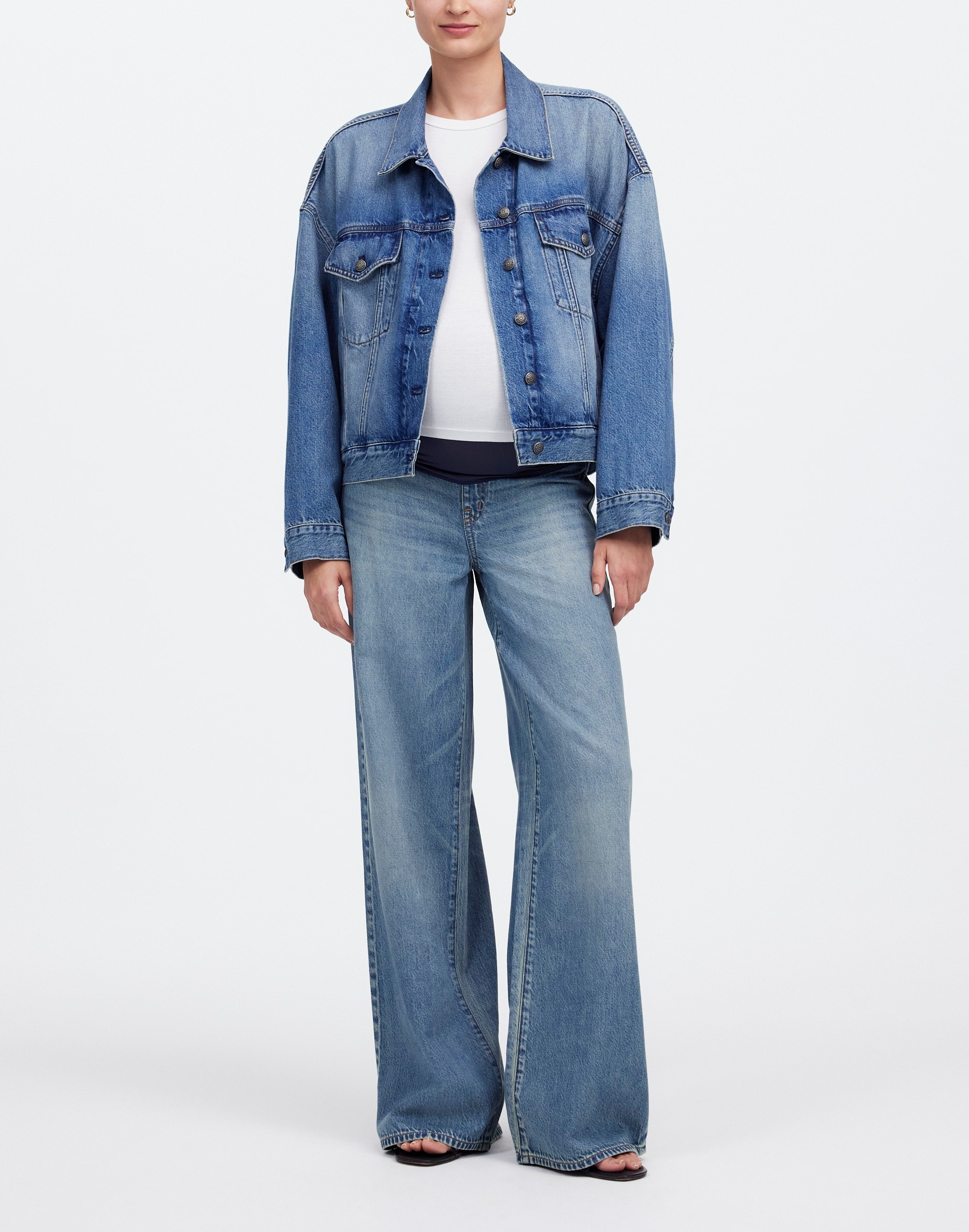 Maternity Over-the-Belly Superwide-Leg Jeans Billings Wash: Airy Denim Edition | Madewell