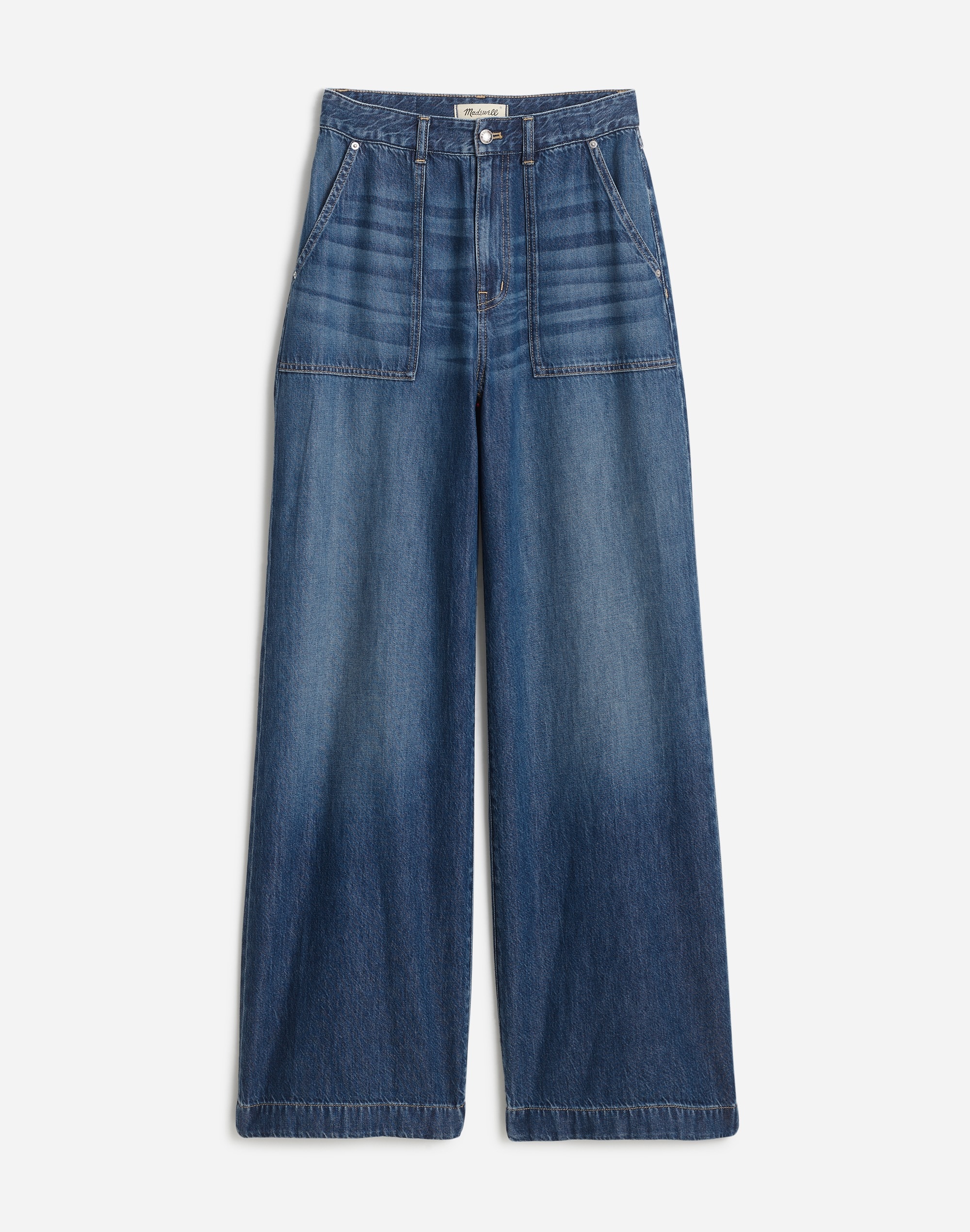 Curvy Superwide-Leg Utility Jeans Lindewood Wash: Airy Denim Edition | Madewell