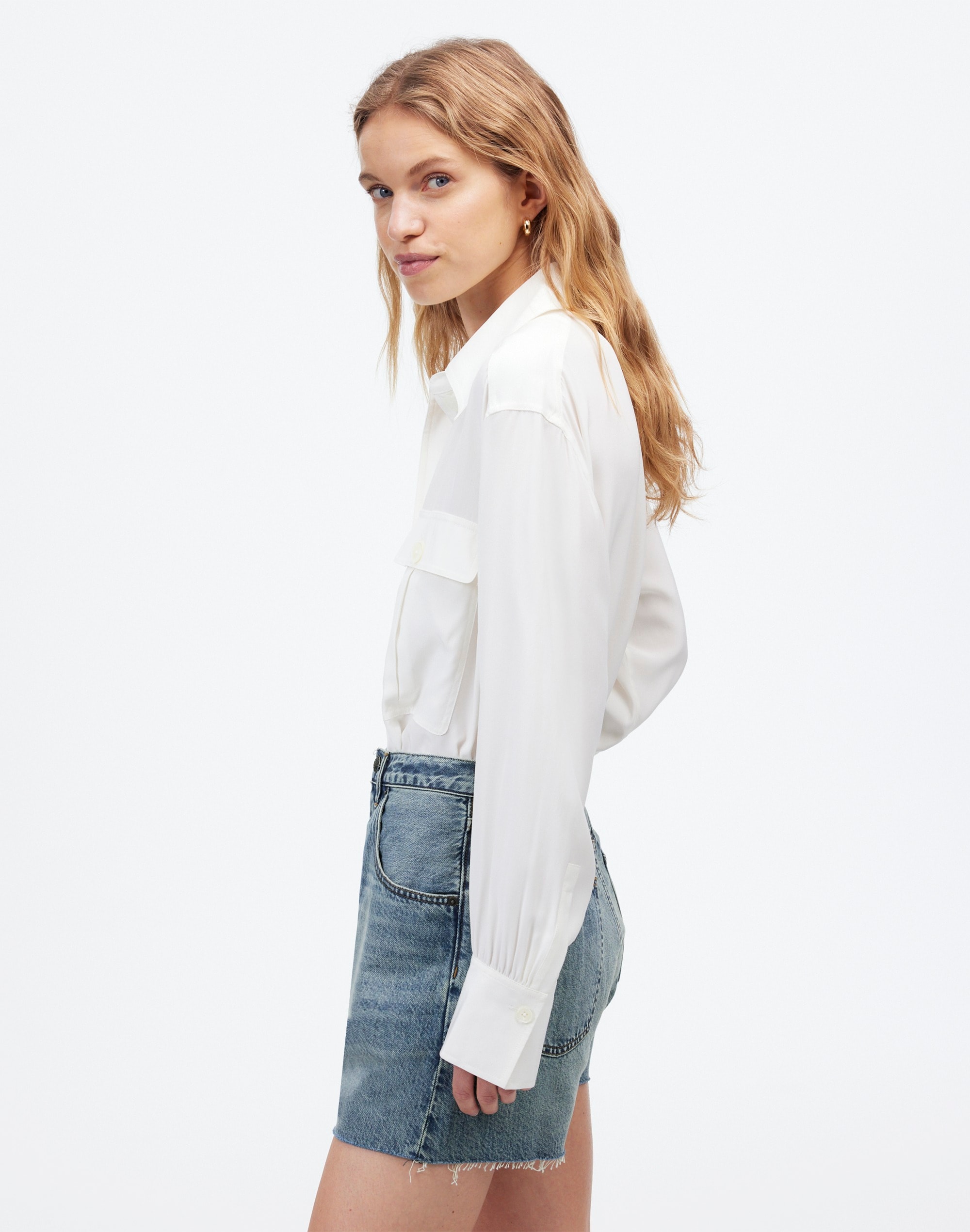 Pleated Low-Slung Denim Shorts | Madewell