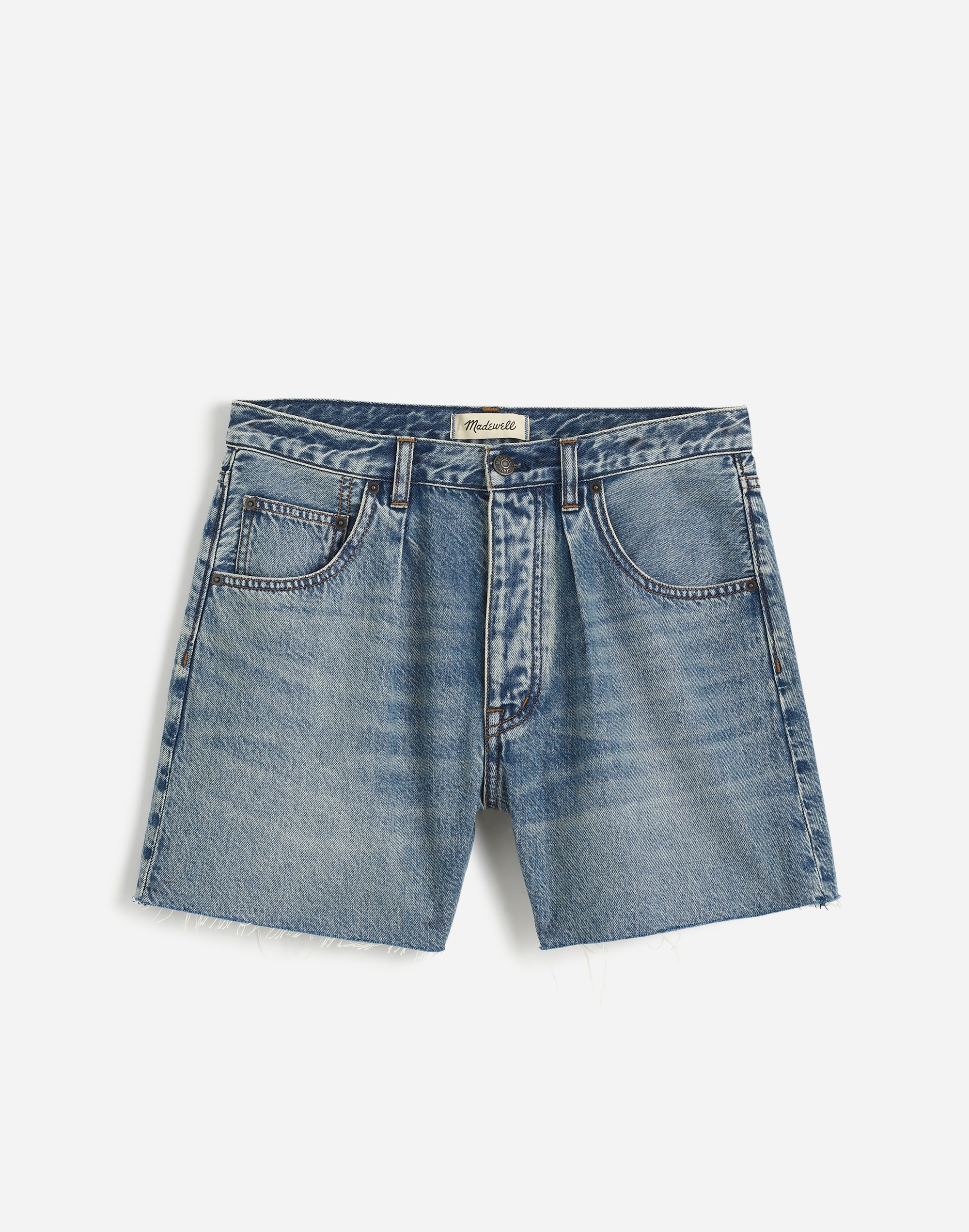 Pleated Low-Slung Denim Shorts | Madewell