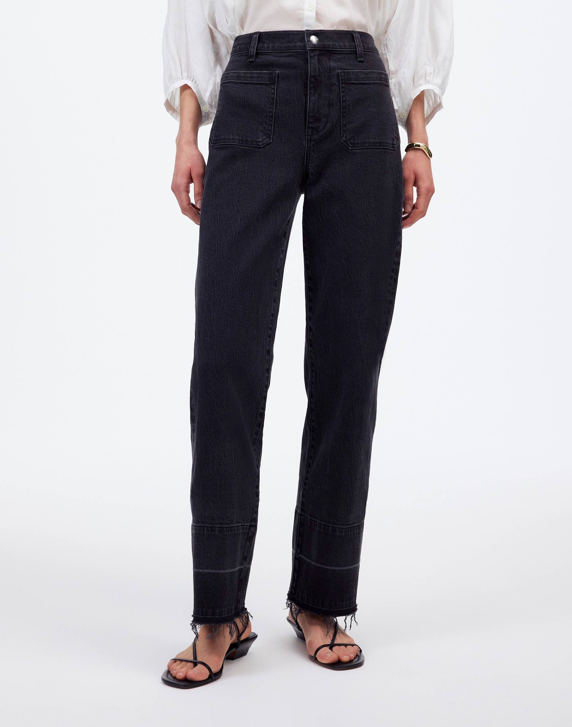 The Emmett Wide-Leg Jean Newtown Wash: Patch Pocket Edition | Madewell