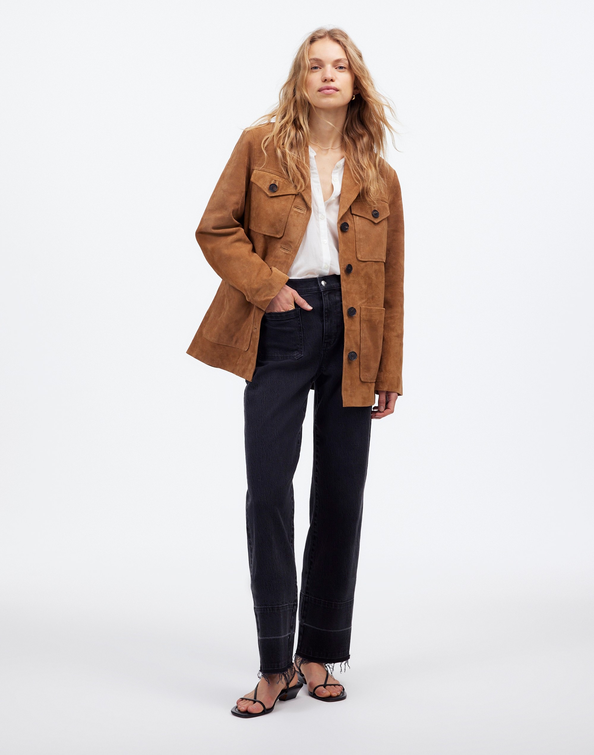 The Emmett Wide-Leg Jean Newtown Wash: Patch Pocket Edition | Madewell