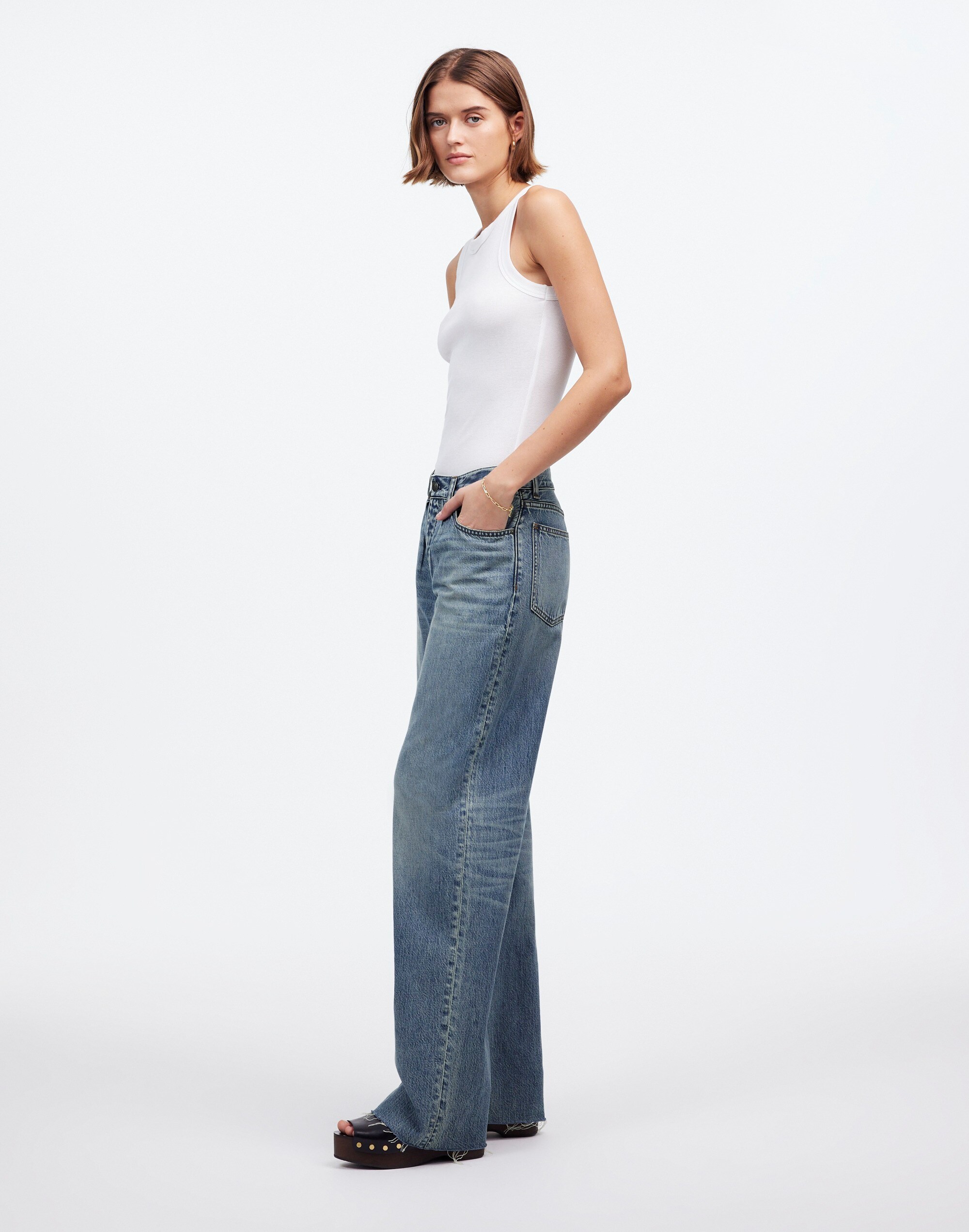 Pleated Low-Slung Baggy Jean Billings Wash: Airy Denim Edition | Madewell