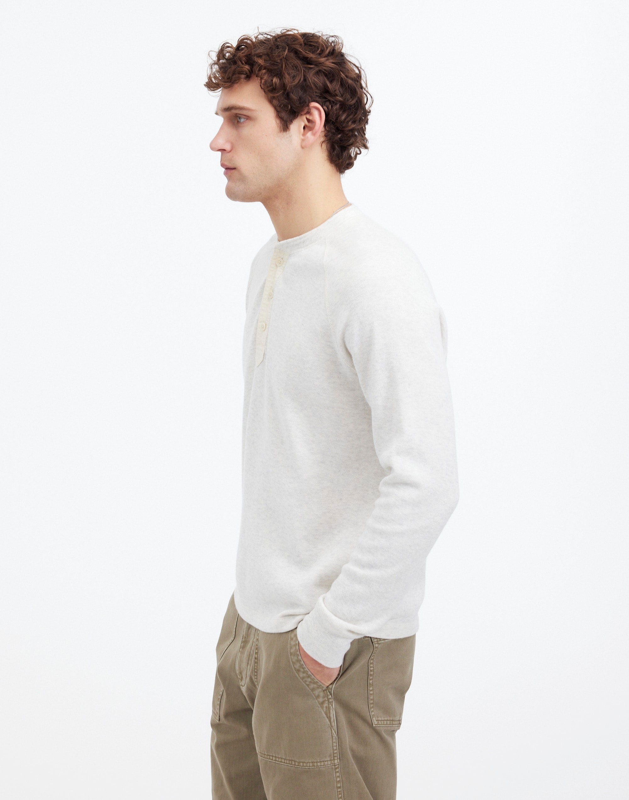 French Rib Knit Long-Sleeve Henley Tee | Madewell