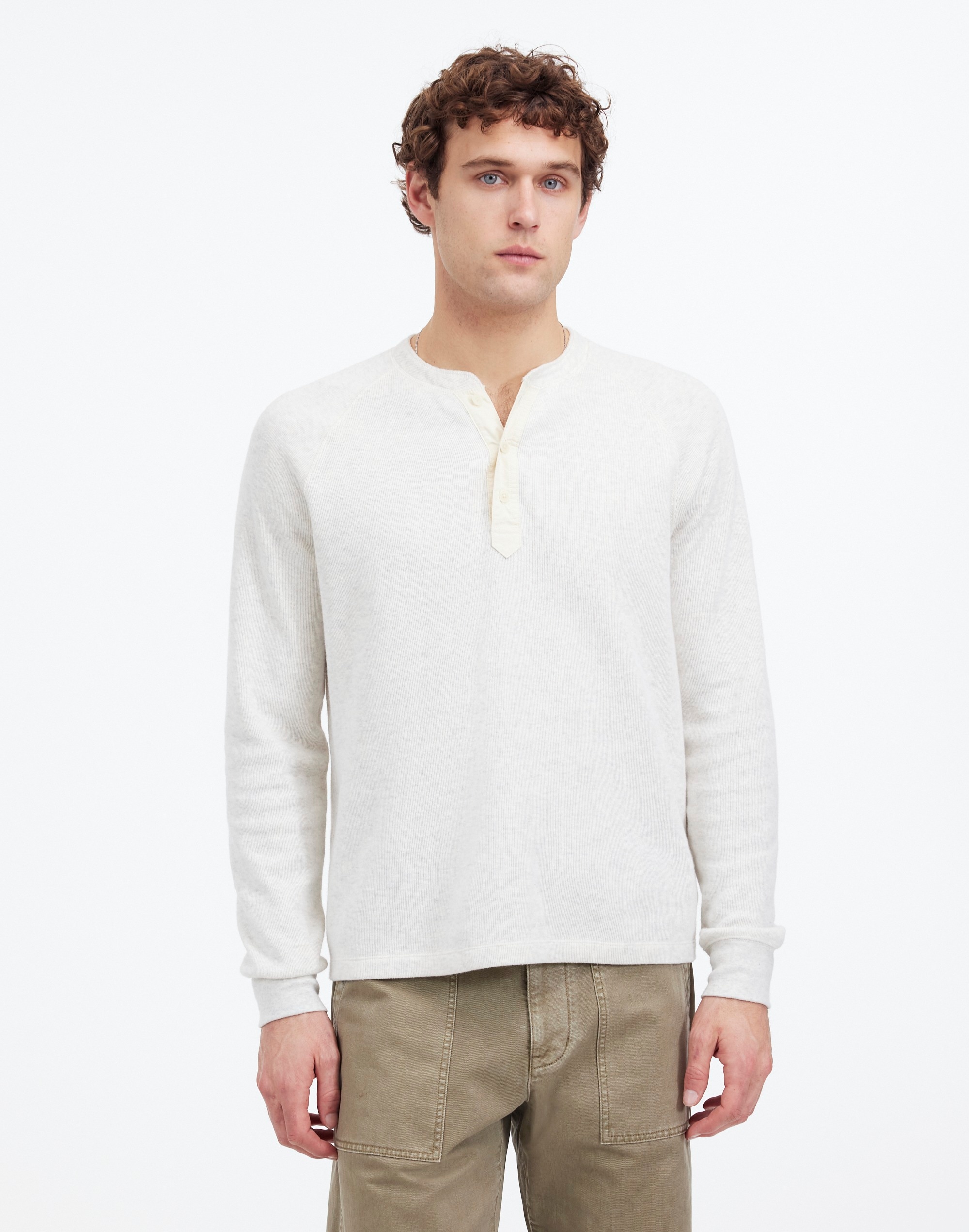 French Rib Knit Long-Sleeve Henley Tee | Madewell