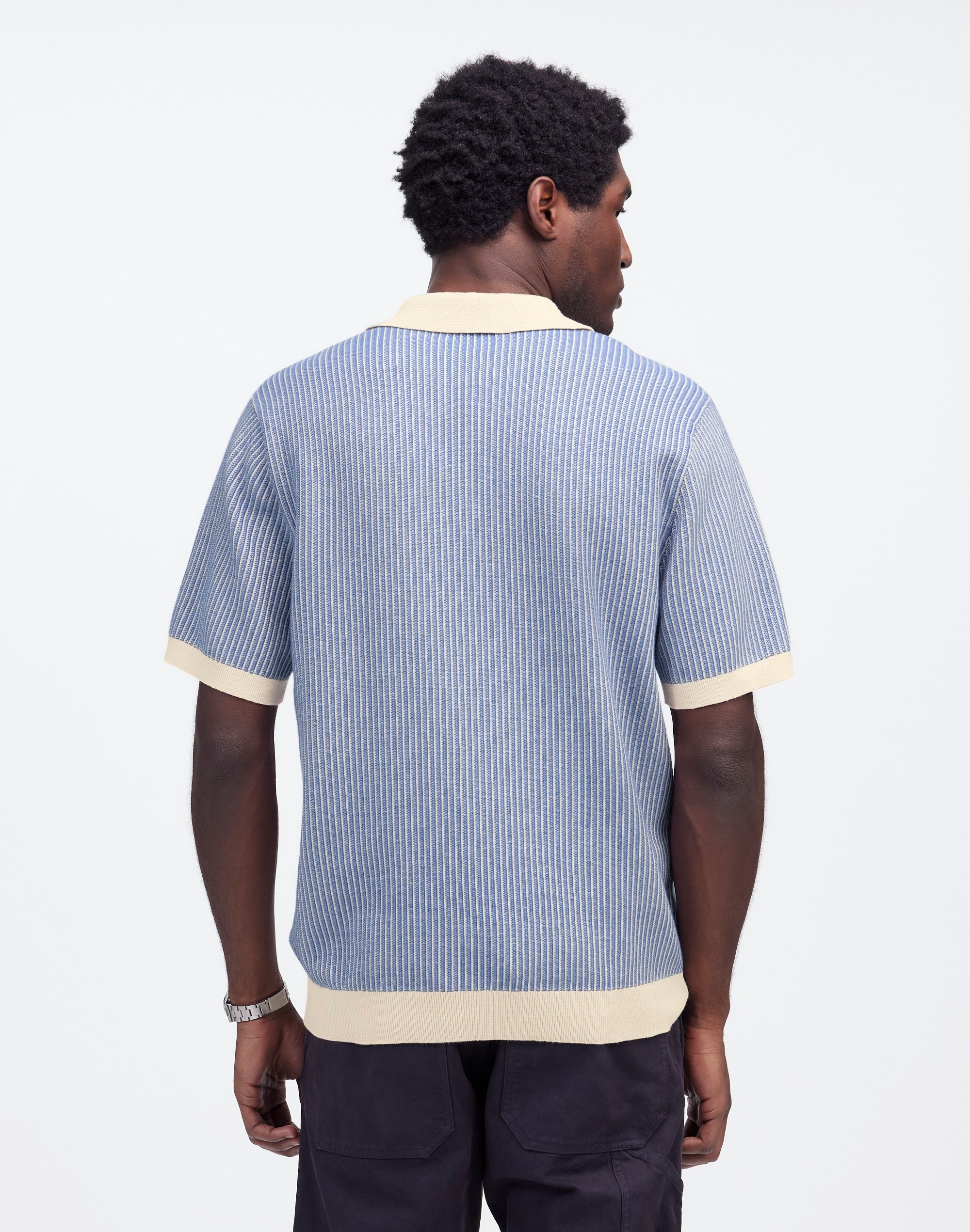 Tuck Stitch Johnny-Collar Sweater Polo | Madewell