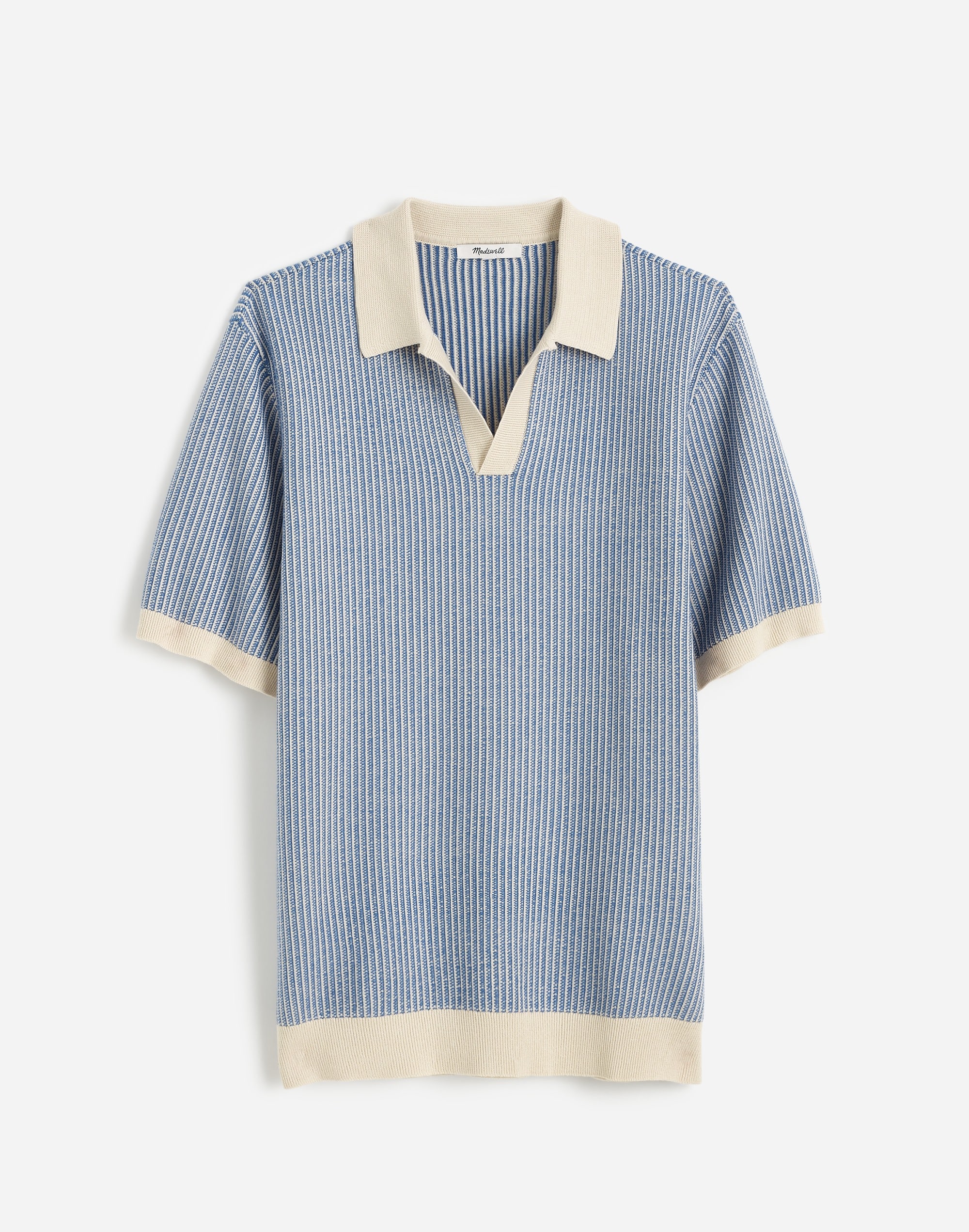 Tuck Stitch Johnny-Collar Sweater Polo | Madewell