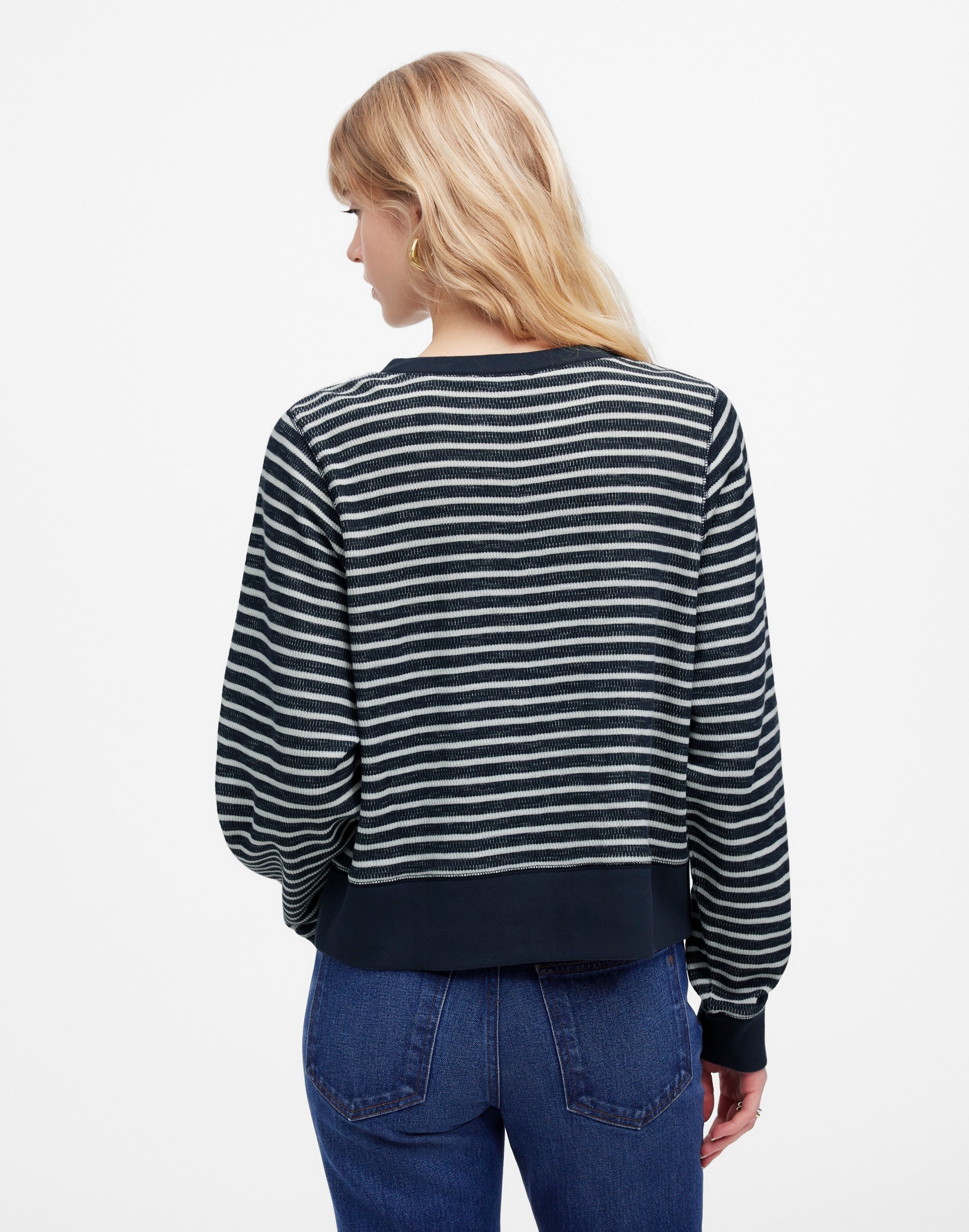 Relaxed Long-Sleeve Crewneck Tee Stripe | Madewell