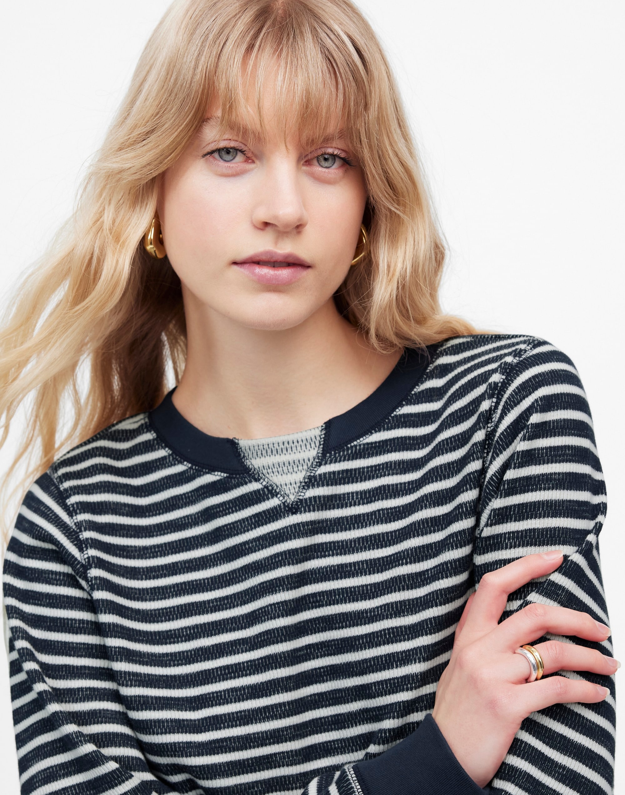 Relaxed Long-Sleeve Crewneck Tee Stripe | Madewell