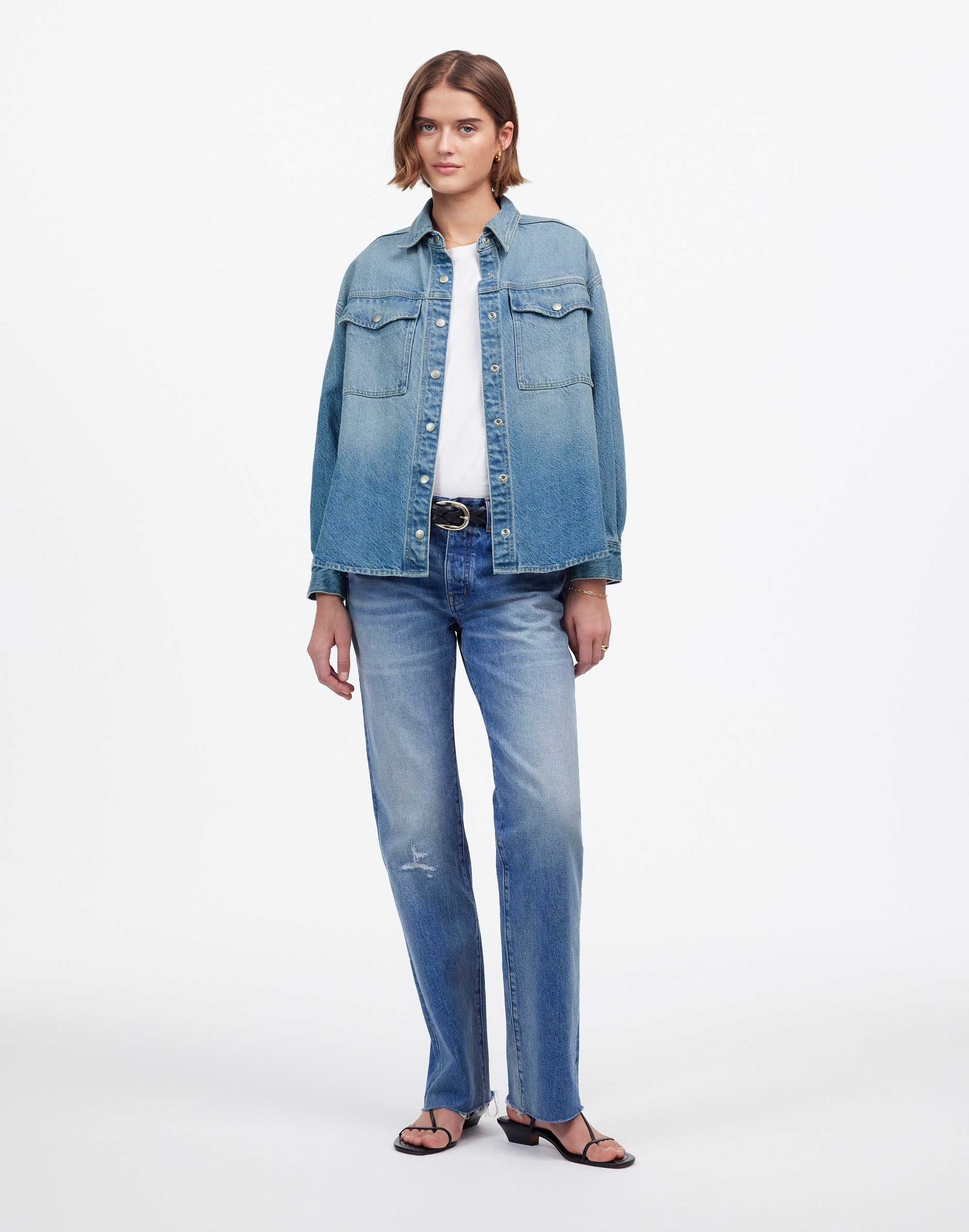 Denim Boxy Shirt-Jacket Maspeth Wash | Madewell