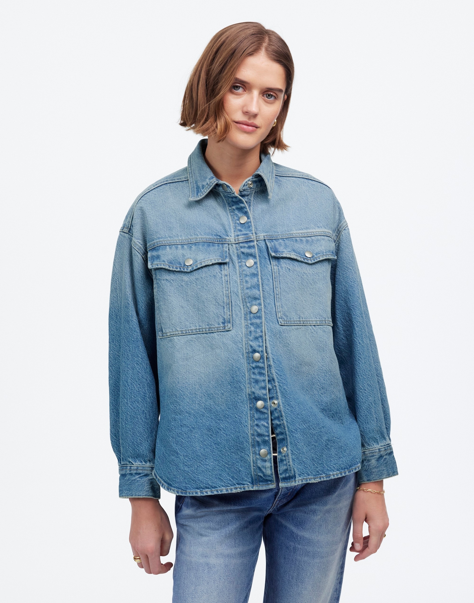 Denim Boxy Shirt-Jacket Maspeth Wash | Madewell