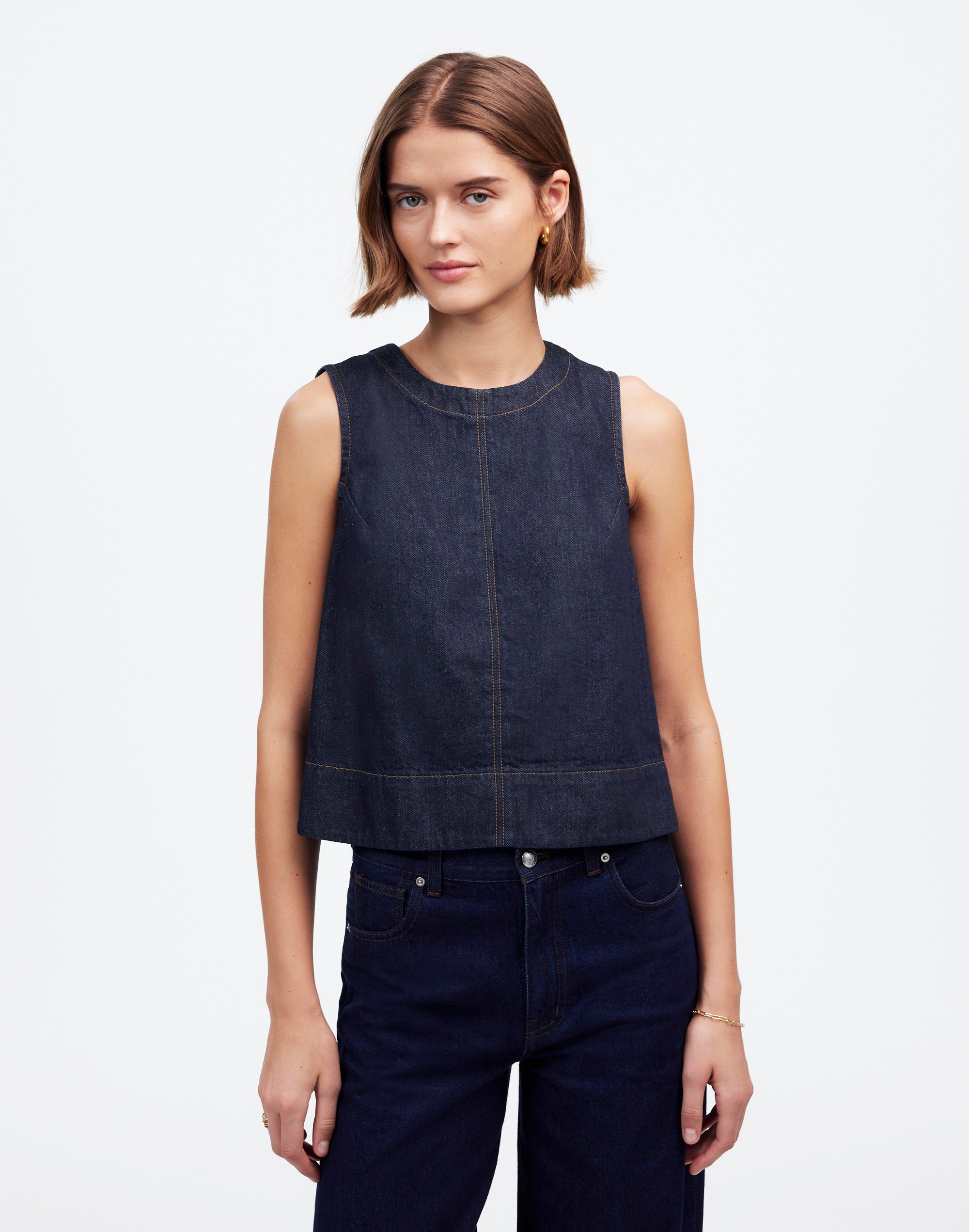 Denim Boxy Shell Top Essex Wash | Madewell