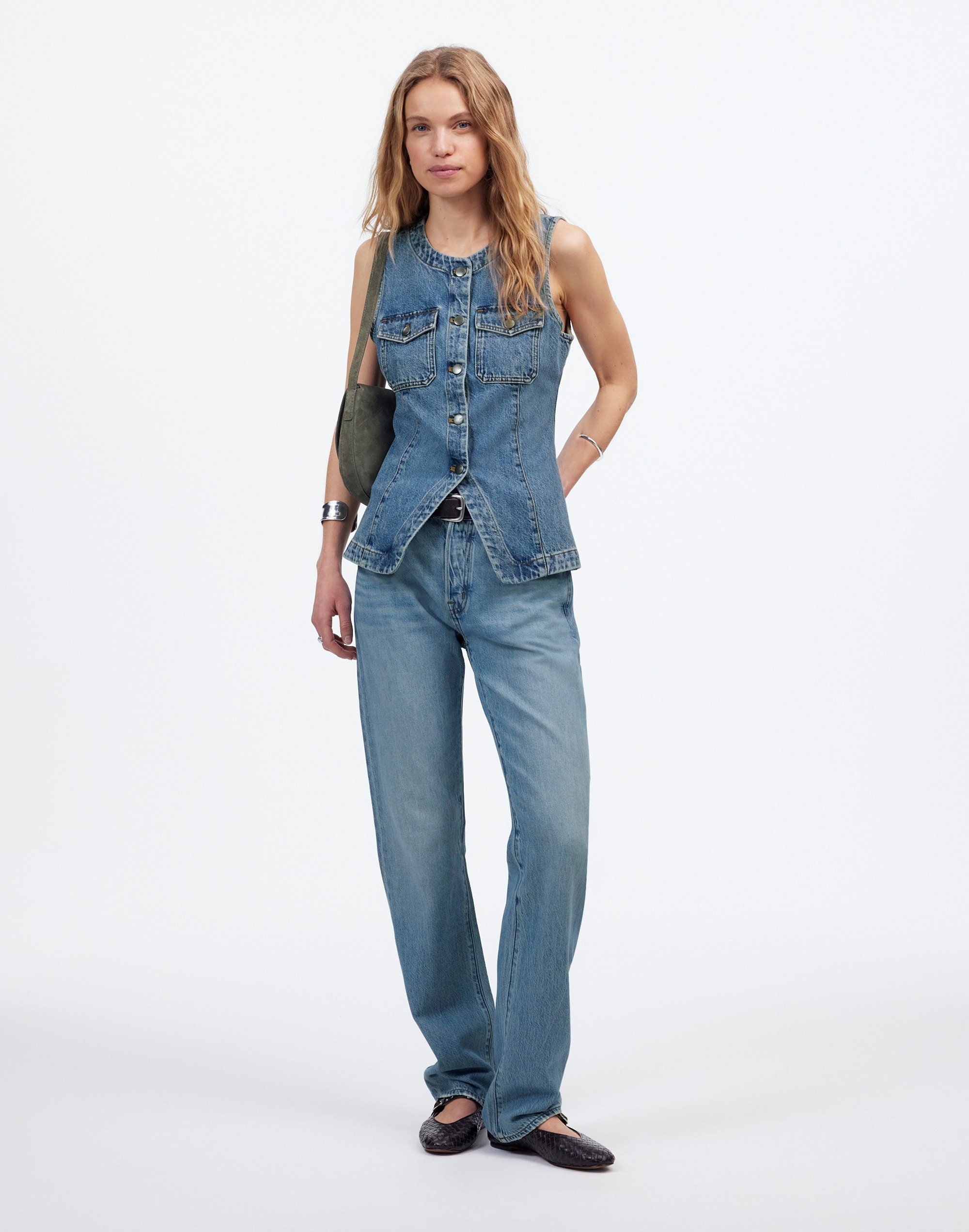 Denim High Crewneck Vest | Madewell