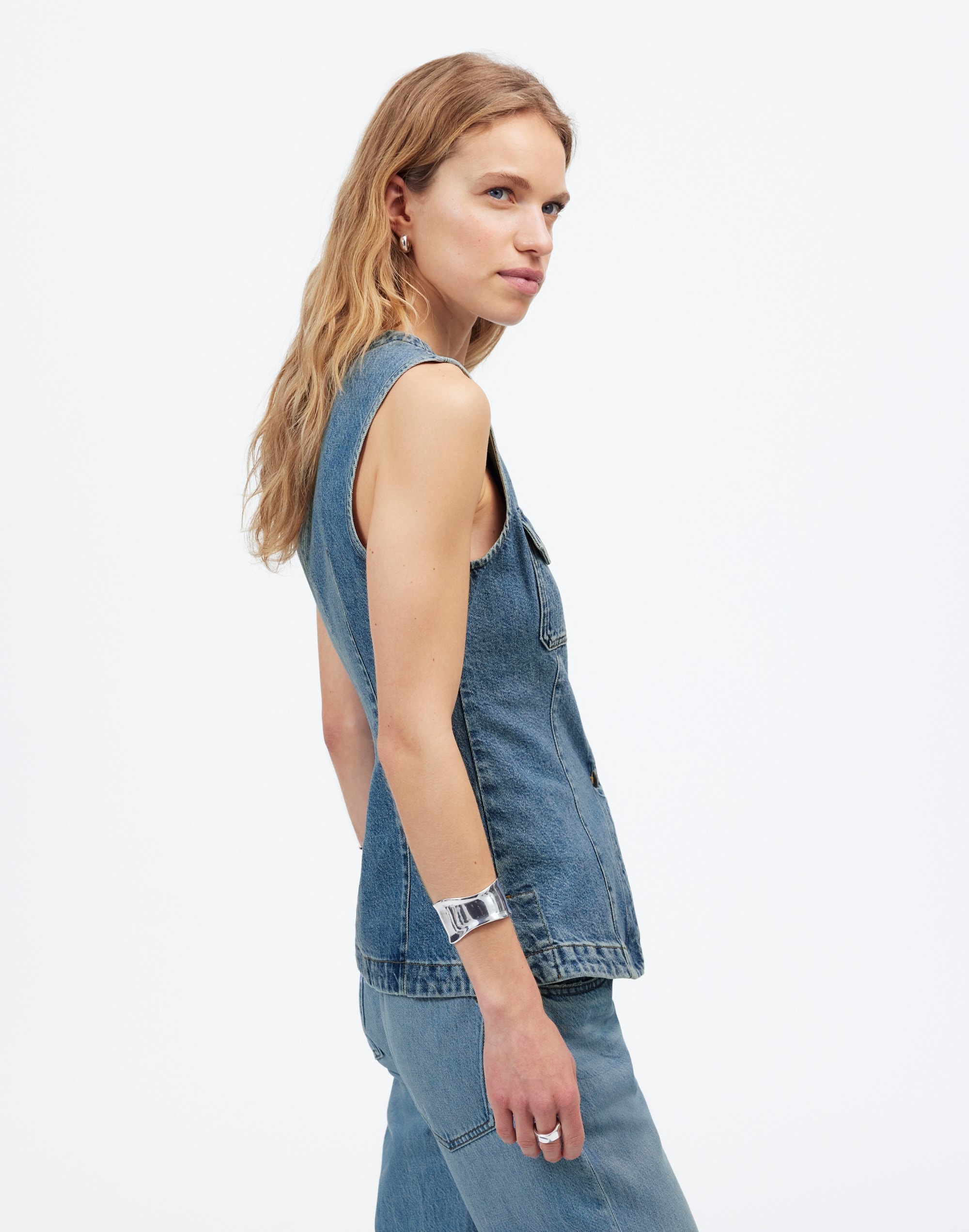 Denim High Crewneck Vest | Madewell