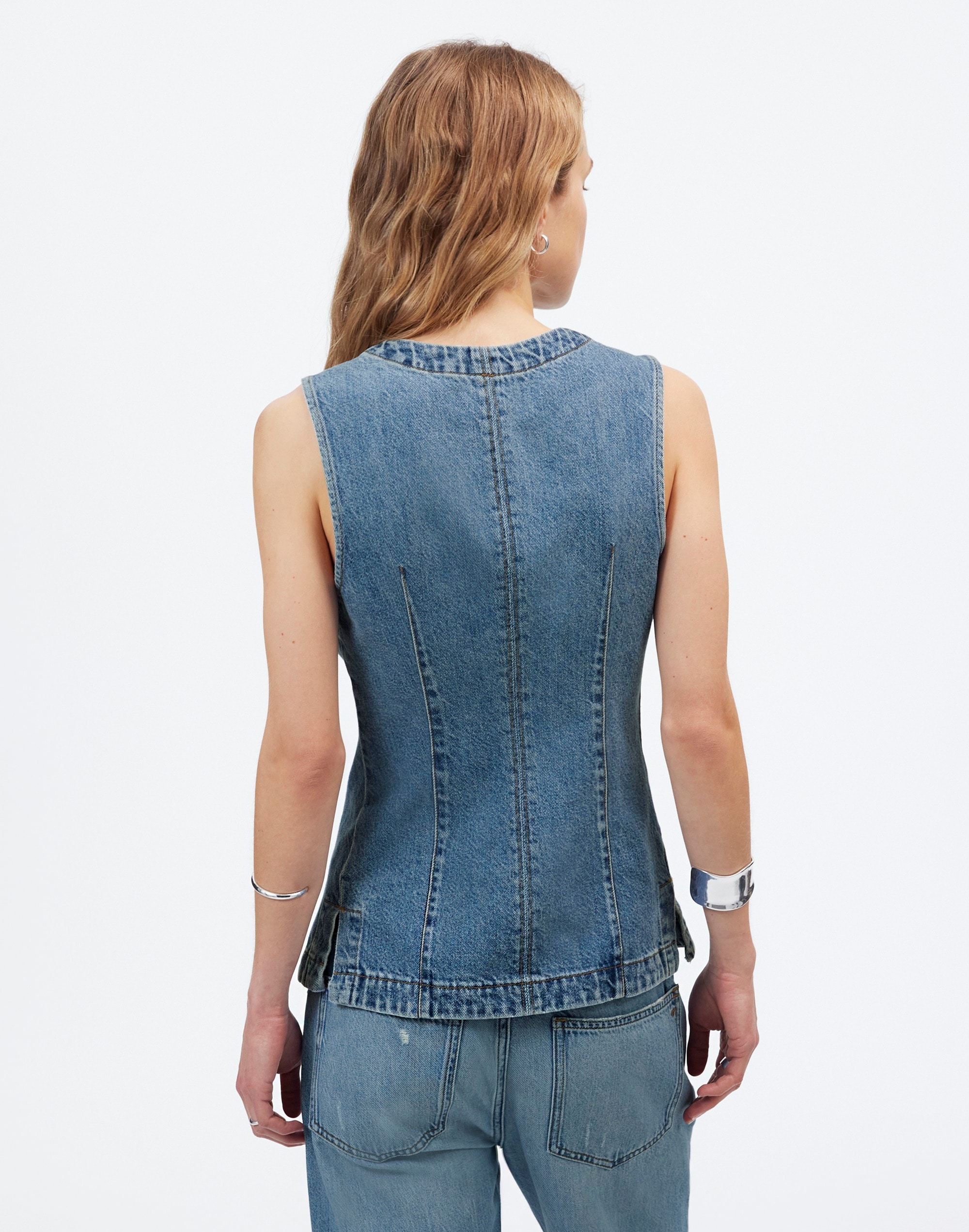 Denim High Crewneck Vest | Madewell