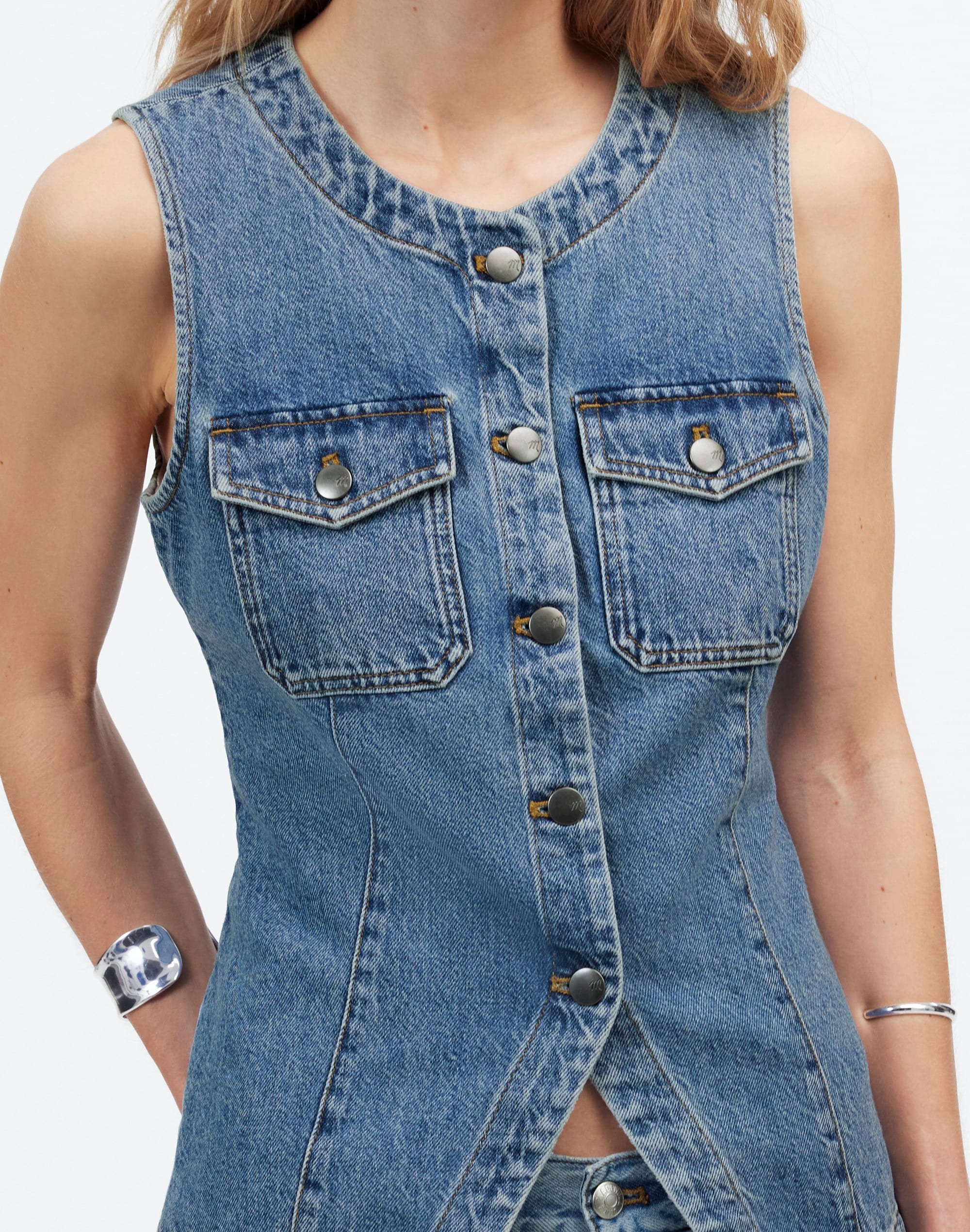 Denim High Crewneck Vest | Madewell