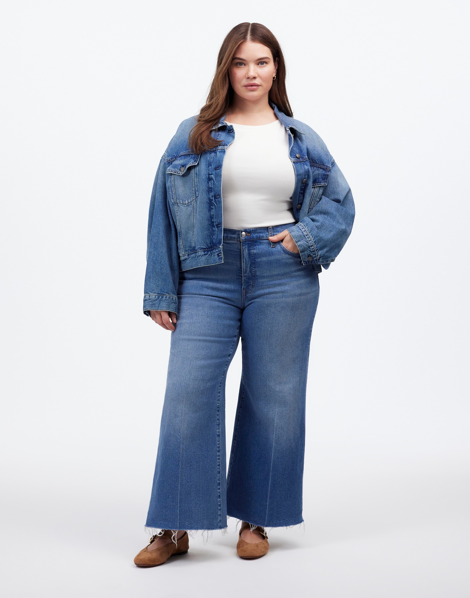 Plus Flared Wide-Leg Crop Jeans Oneida Wash | Madewell