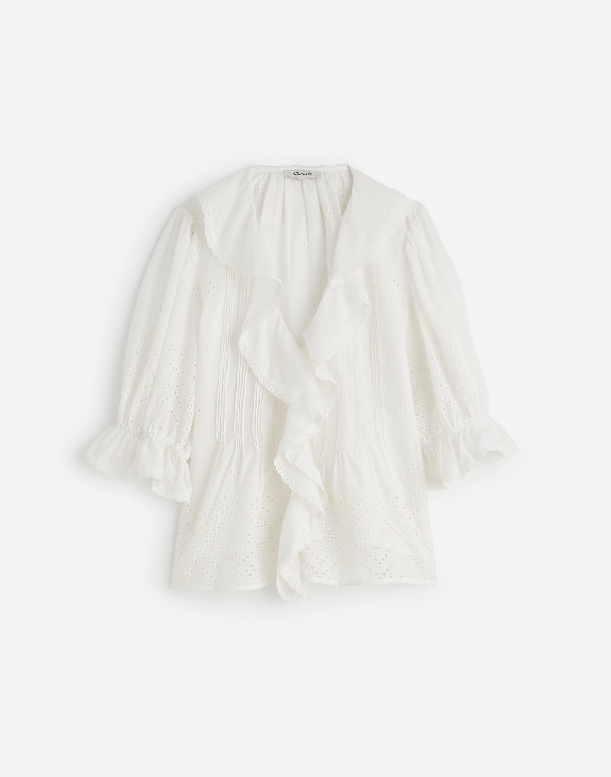 Pintucked Ruffled Puff-Sleeve Top | Madewell