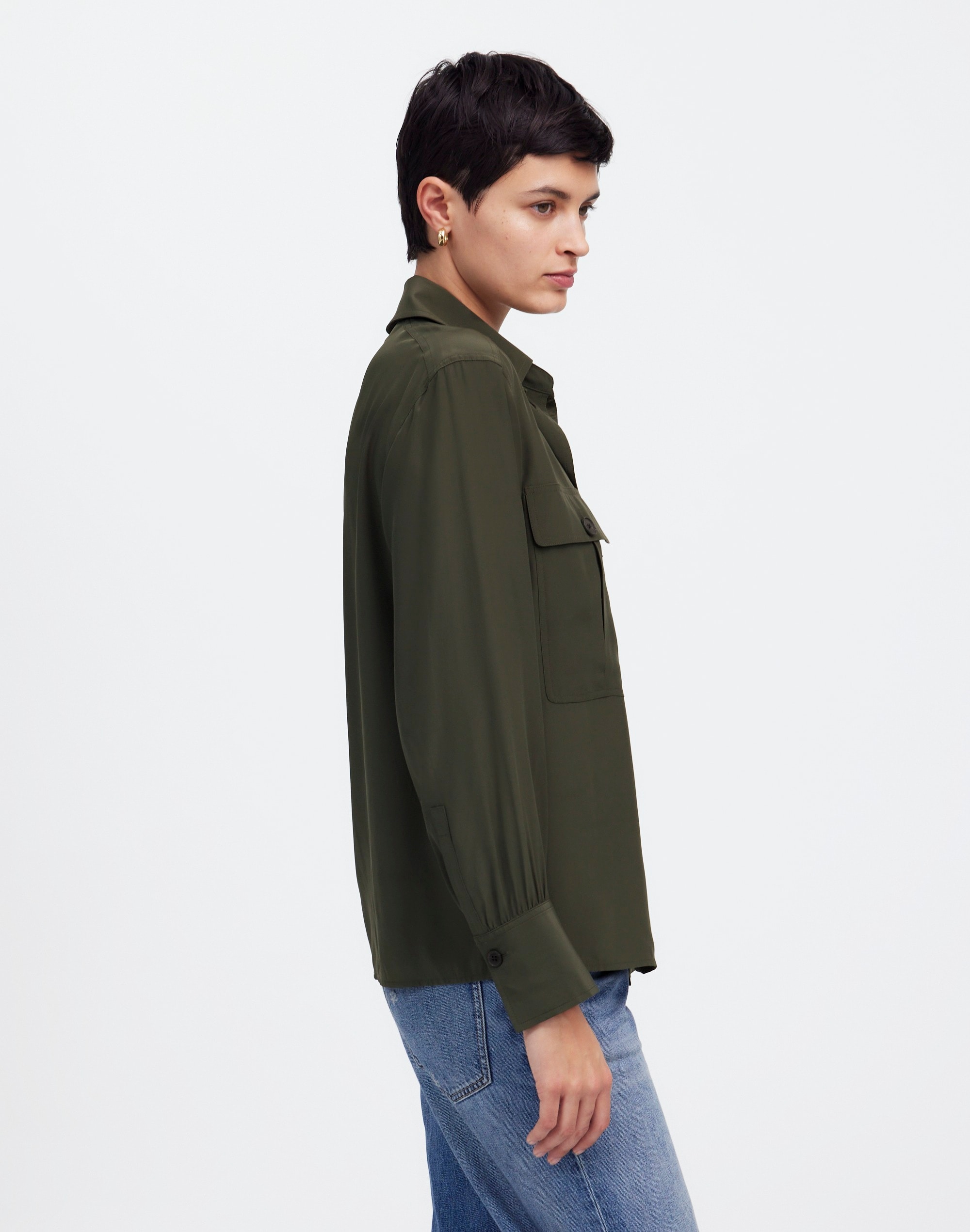 Silk Utility-Pocket Button-Up Shirt | Madewell