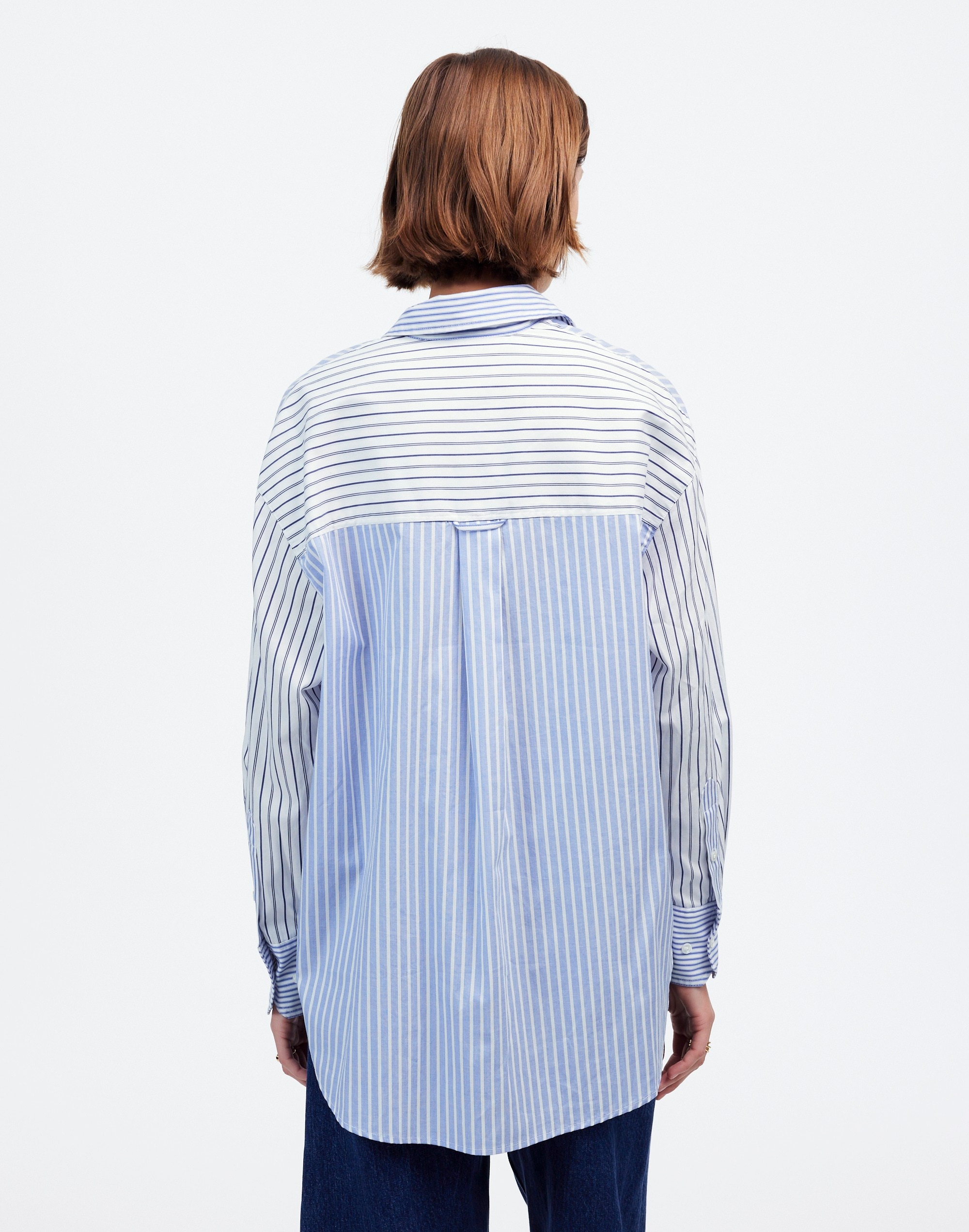 Poplin Oversized Button-Up Shirt Mixed Stripe | Madewell