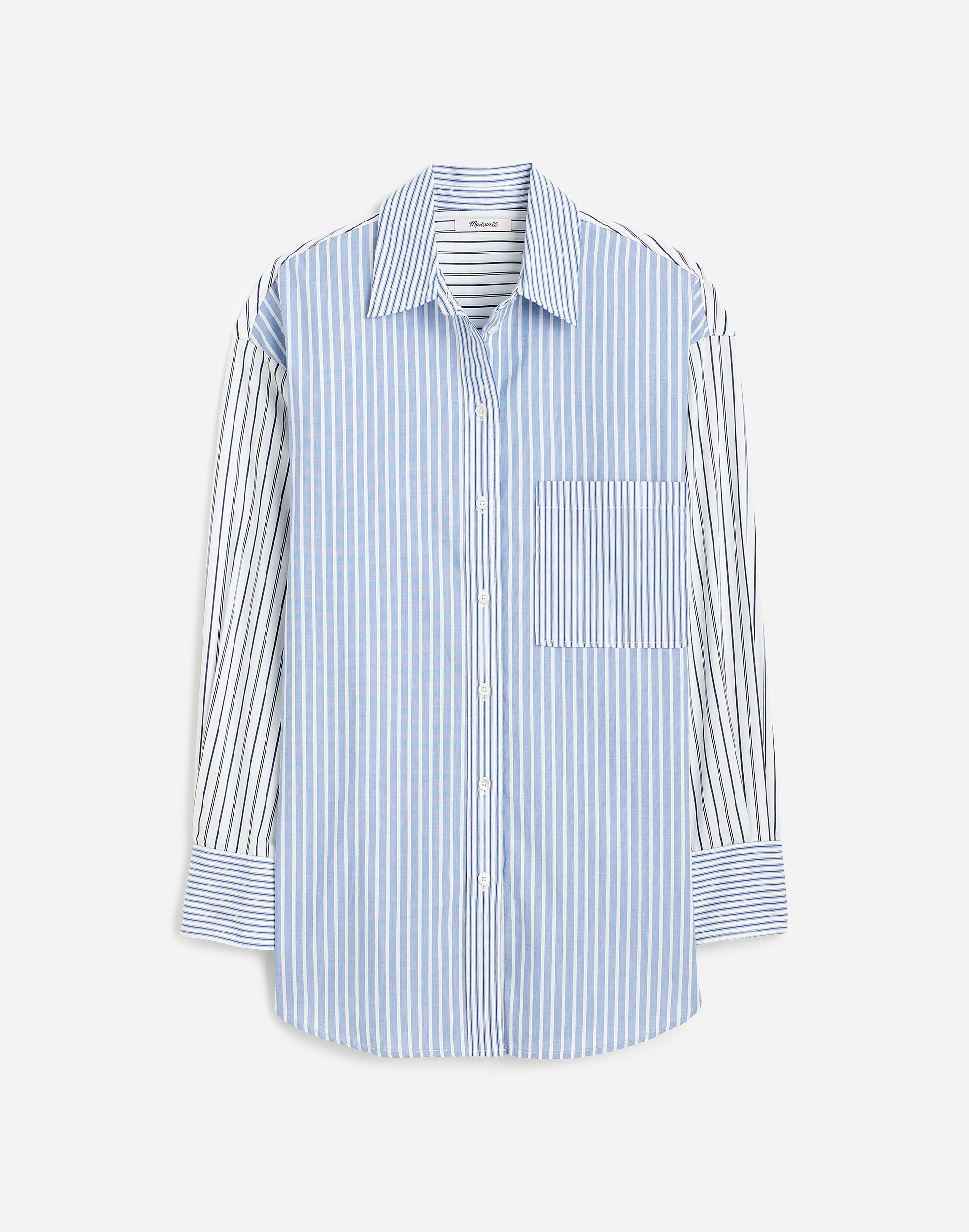 Poplin Oversized Button-Up Shirt Mixed Stripe | Madewell