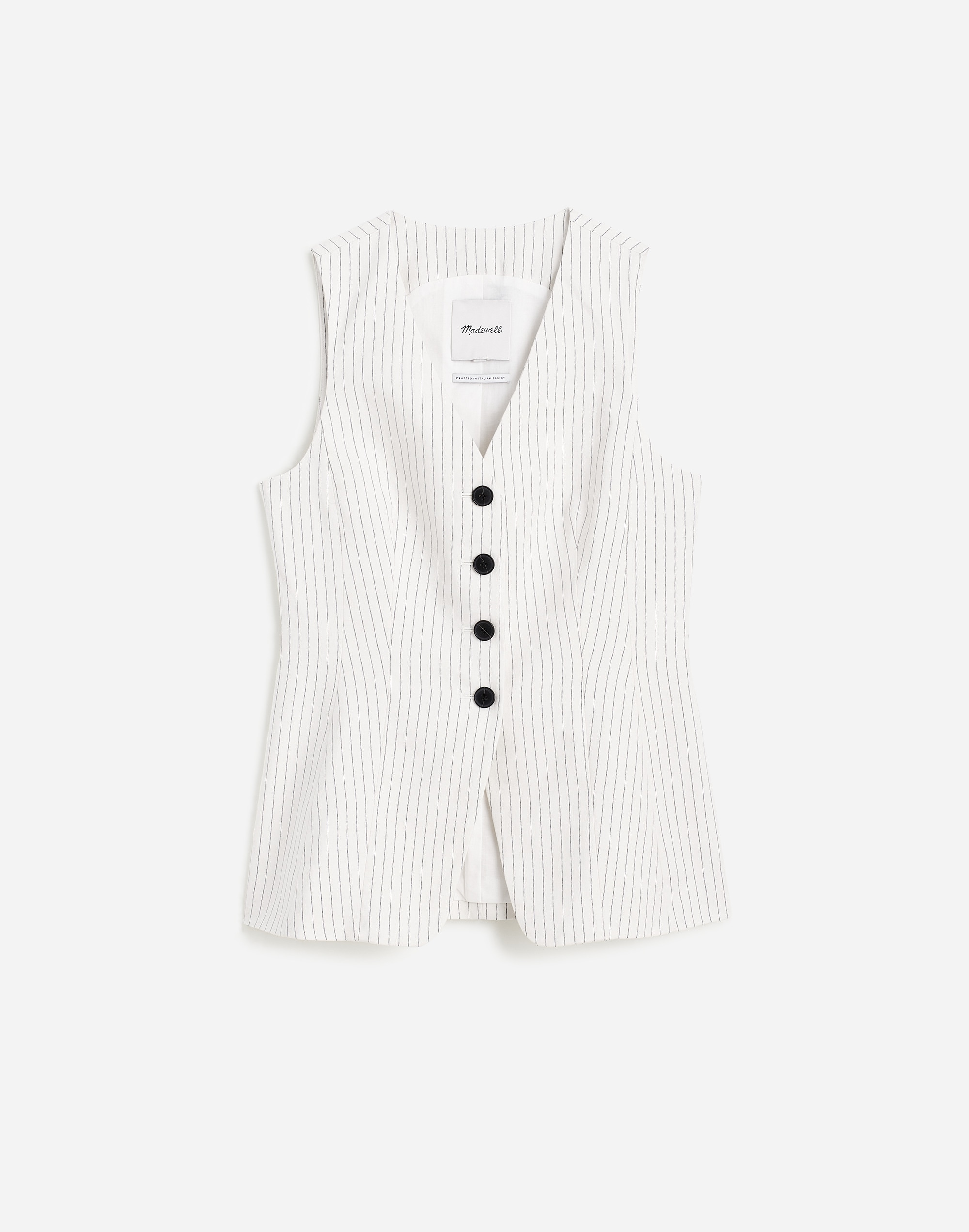 Cutaway Vest Pinstripe Linen Blend | Madewell