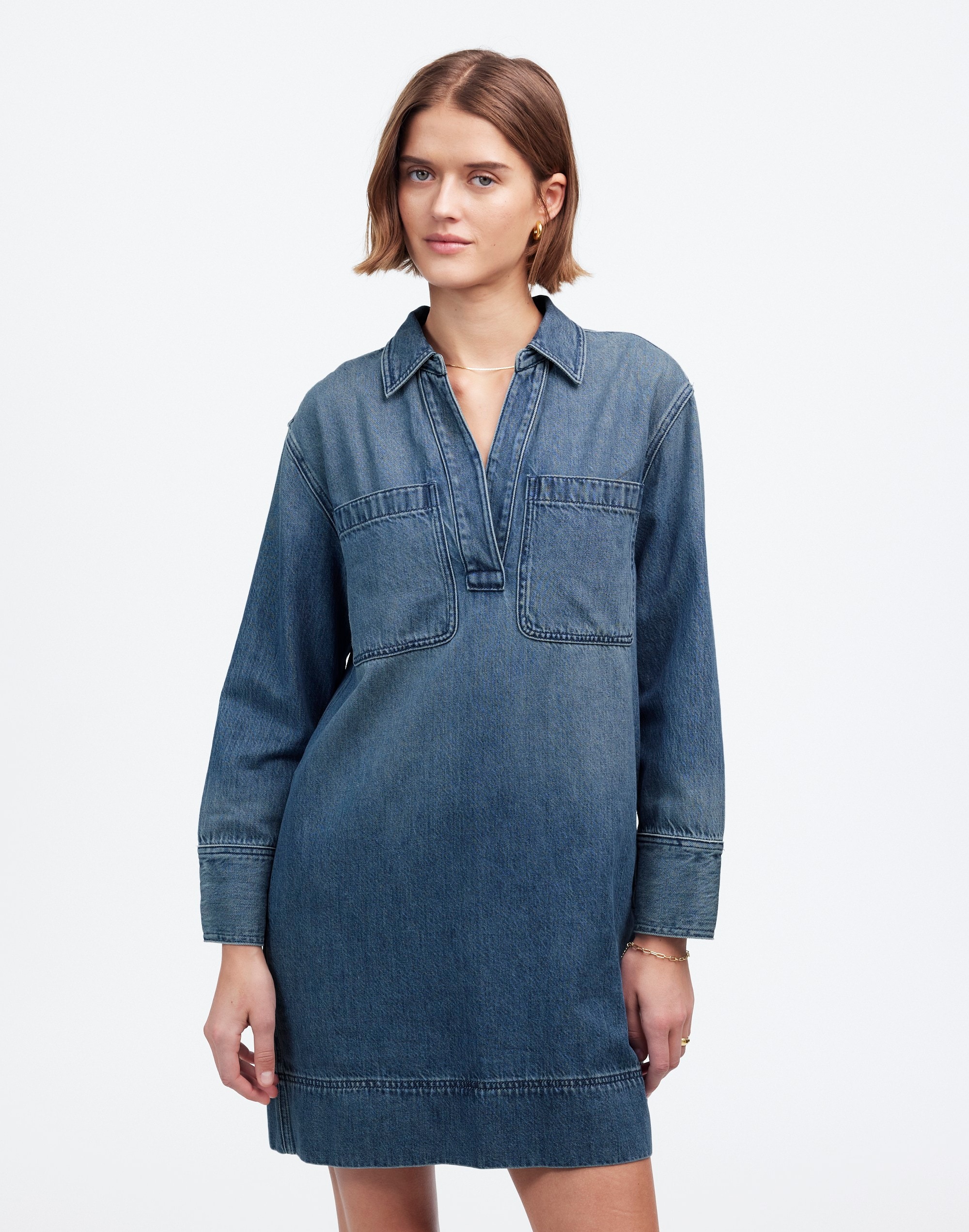 Popover Mini Dress: Airy Denim Edition | Madewell