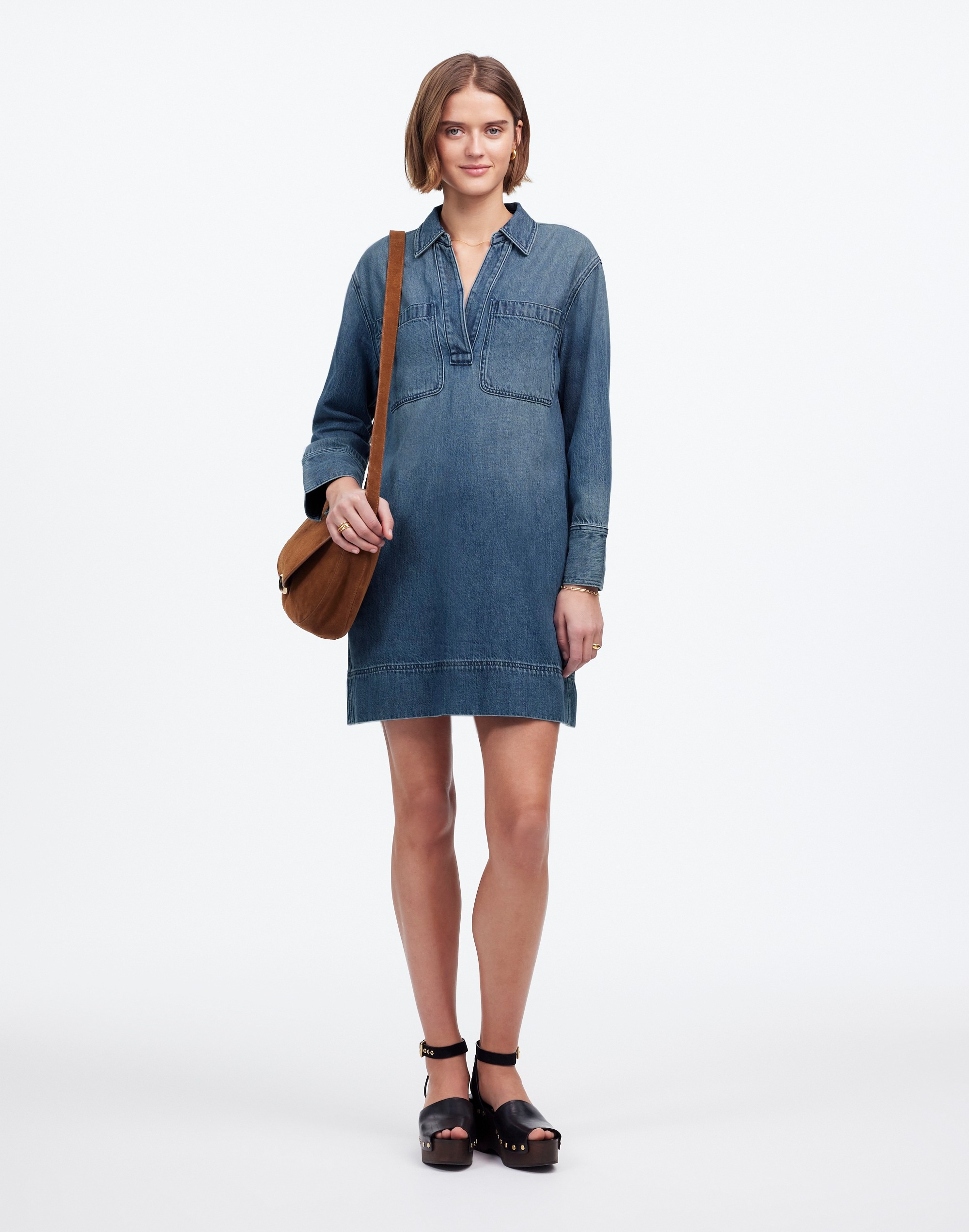 Popover Mini Dress: Airy Denim Edition | Madewell