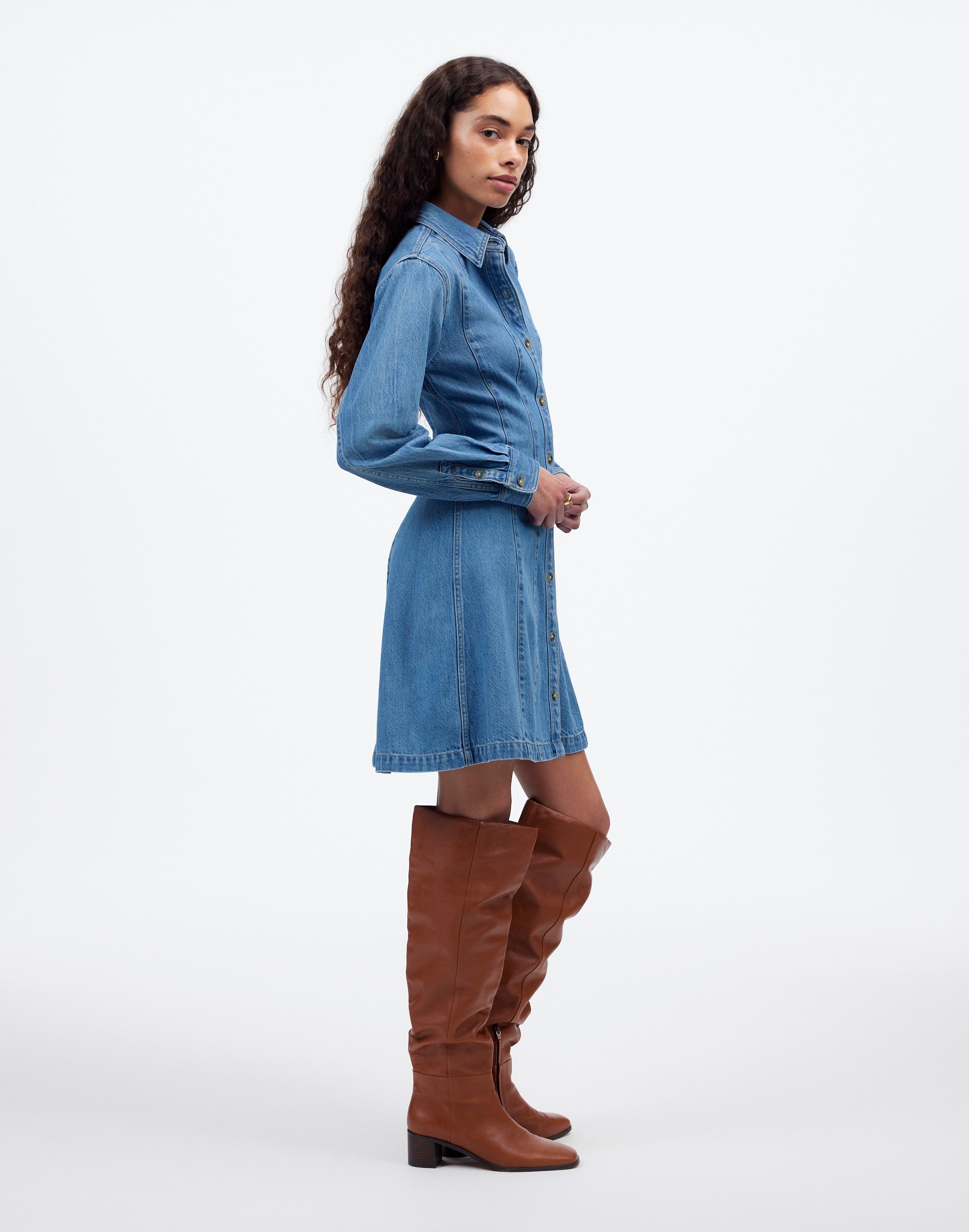 Seamed Mini Dress Ramey Wash: Airy Denim Edition | Madewell