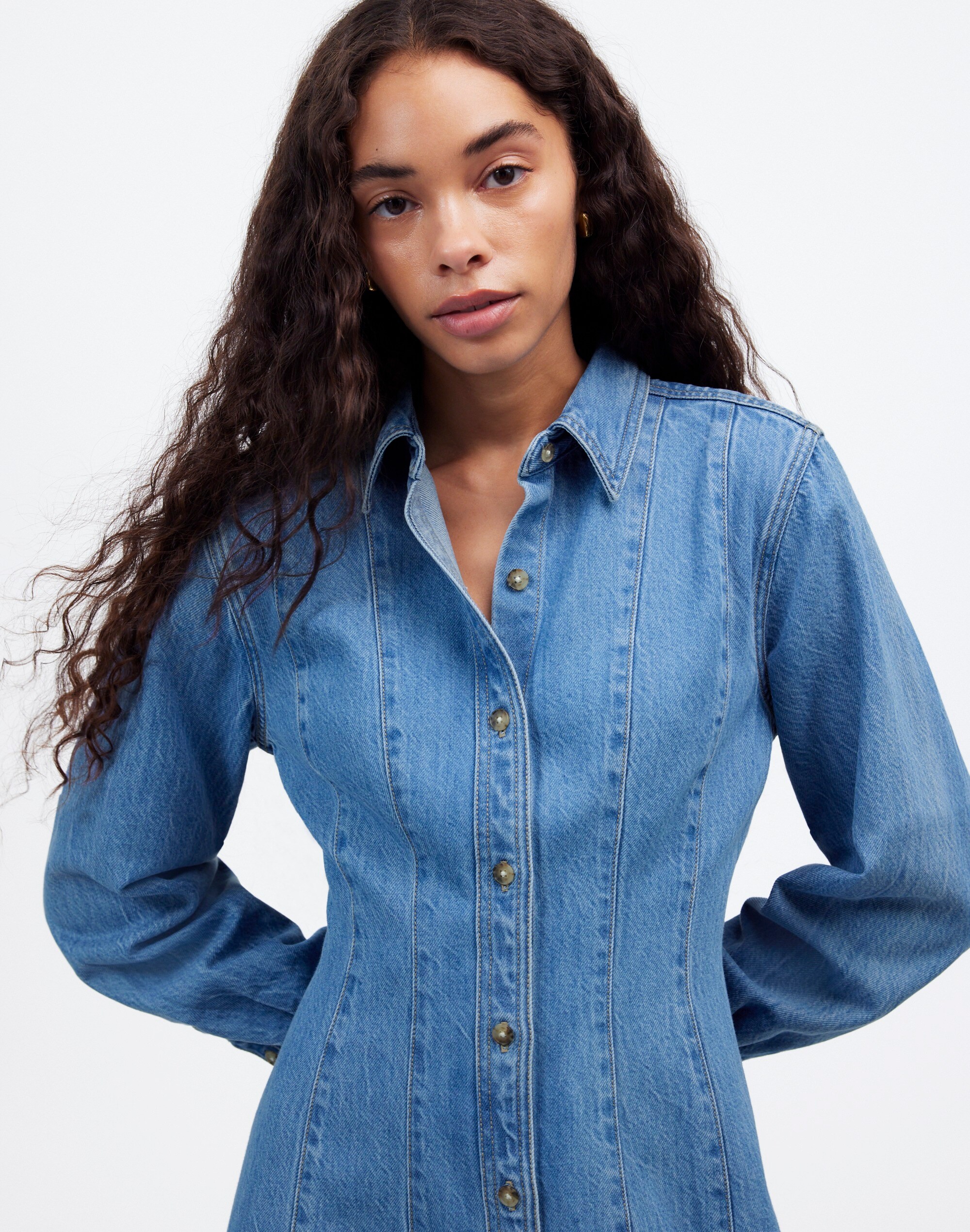 Seamed Mini Dress Ramey Wash: Airy Denim Edition | Madewell