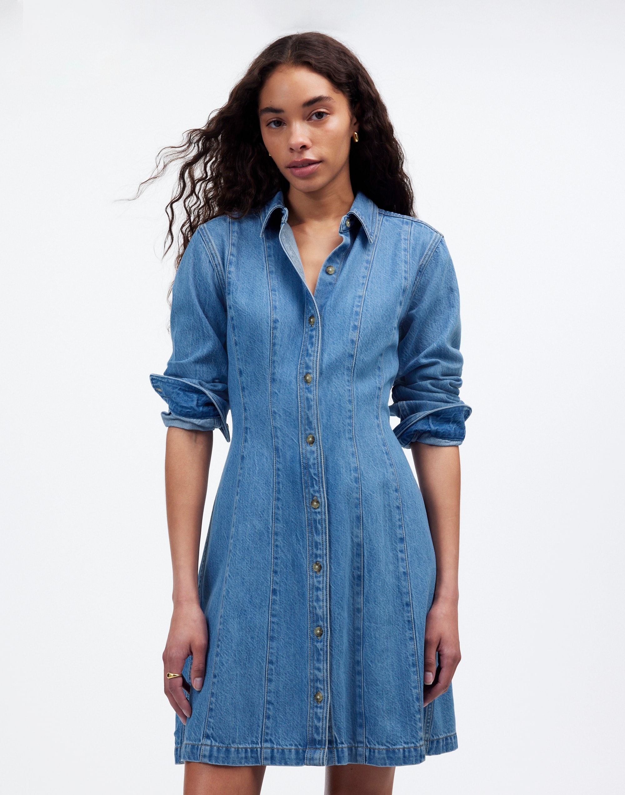 Seamed Mini Dress Ramey Wash: Airy Denim Edition | Madewell