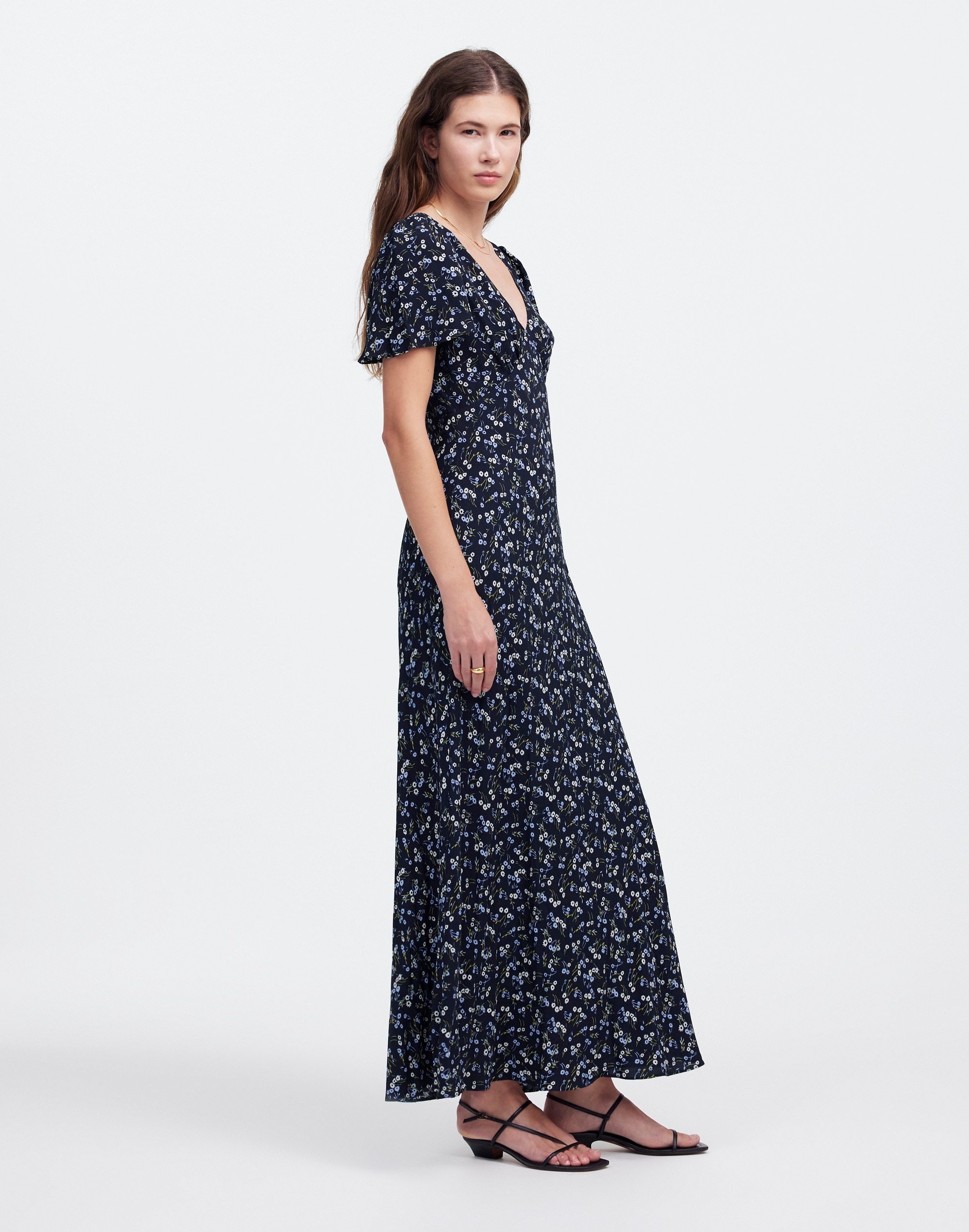 Seamed Flutter Sleeve Maxi Dress | Madewell