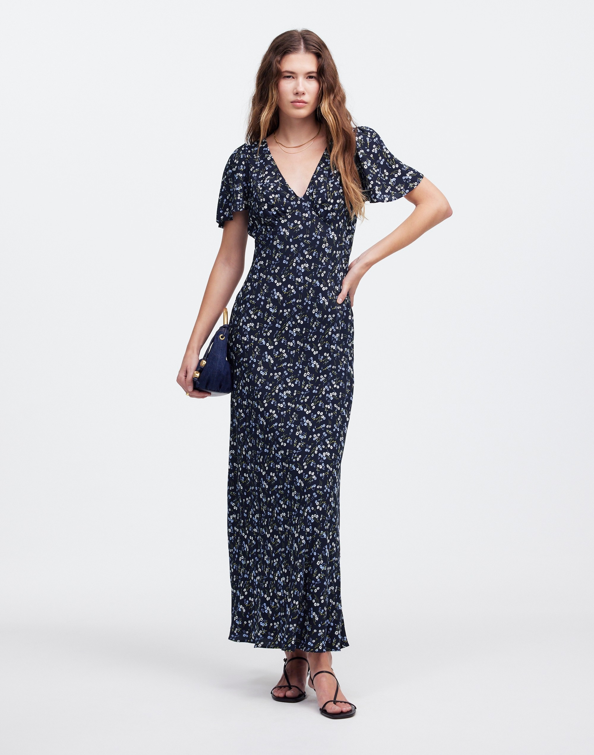 Seamed Flutter Sleeve Maxi Dress | Madewell