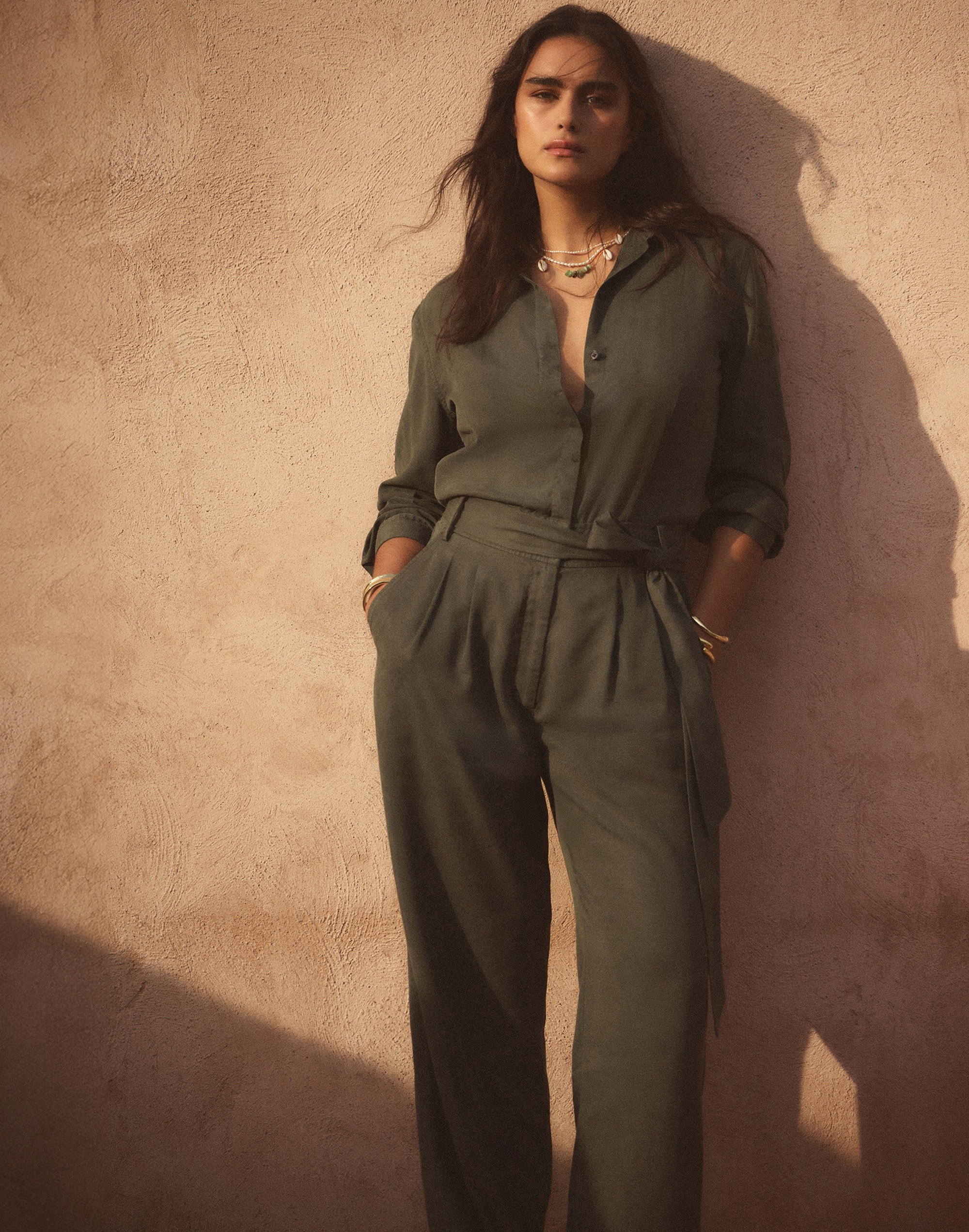 Relaxed Tie-Waist Wide-Leg Jumpsuit