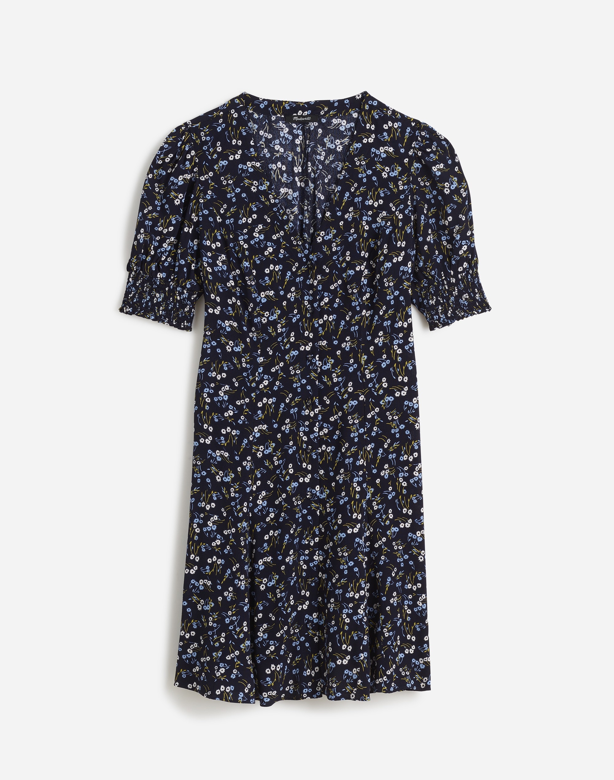 V-Neck Button-Front Mini Dress Floral | Madewell