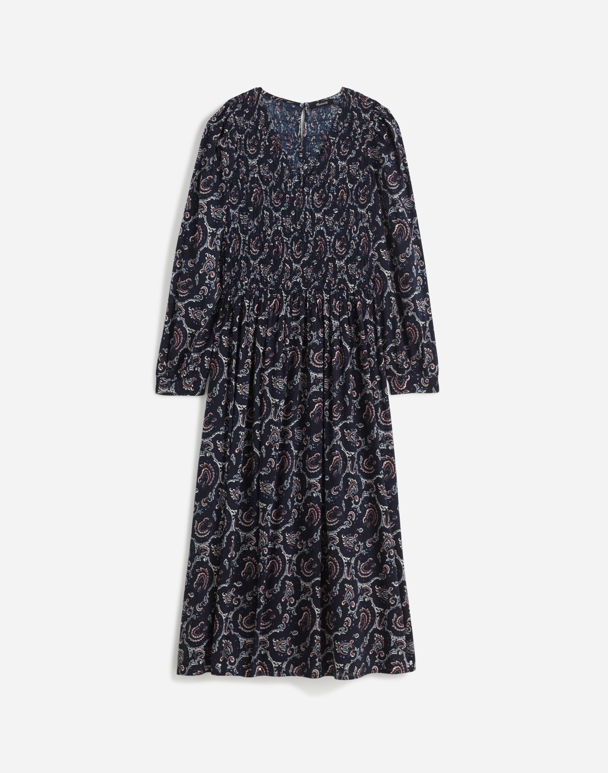 Smocked V-Neck Midi Dress Paisley | Madewell