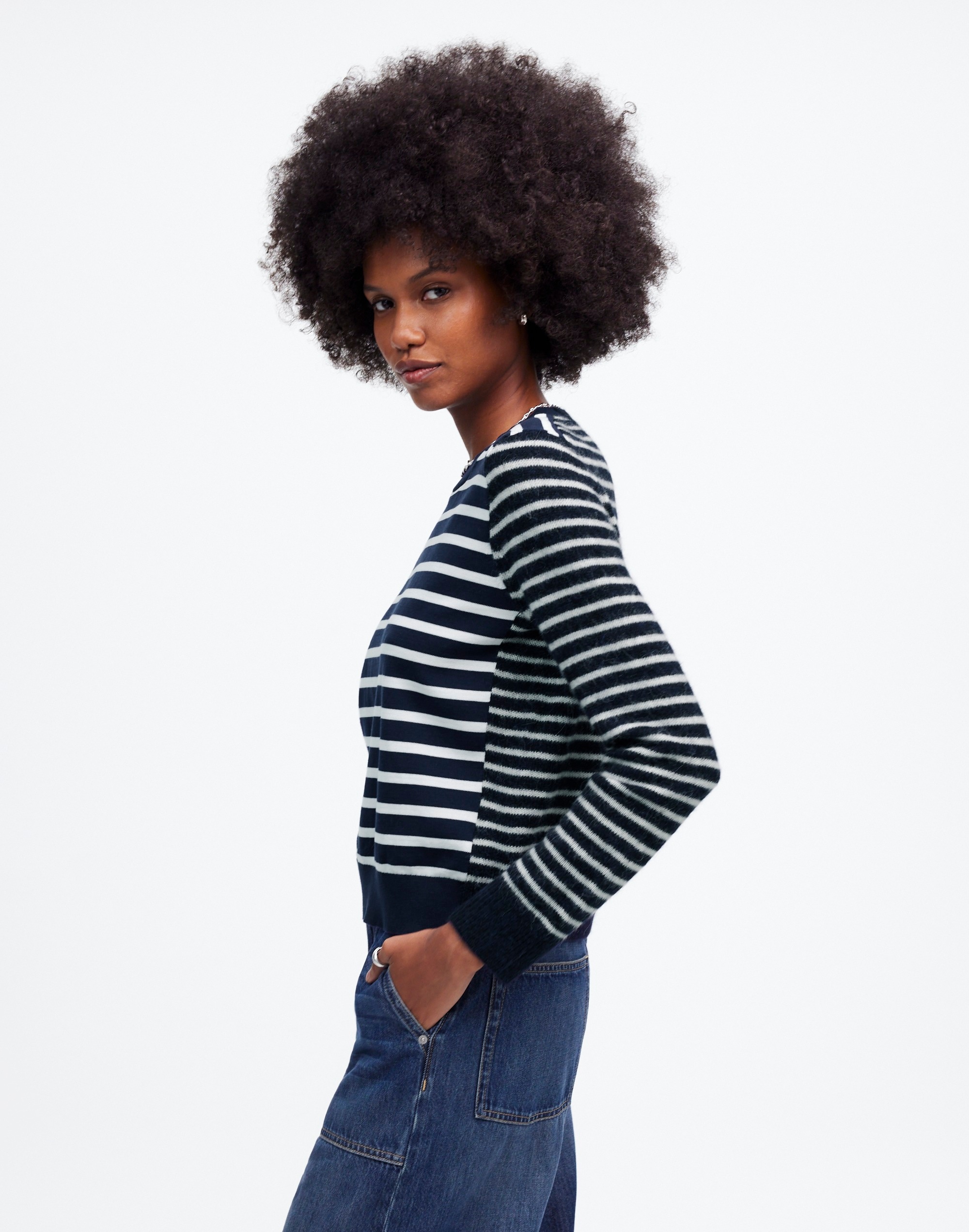 Mixed-Yarn Striped Sweater | Madewell