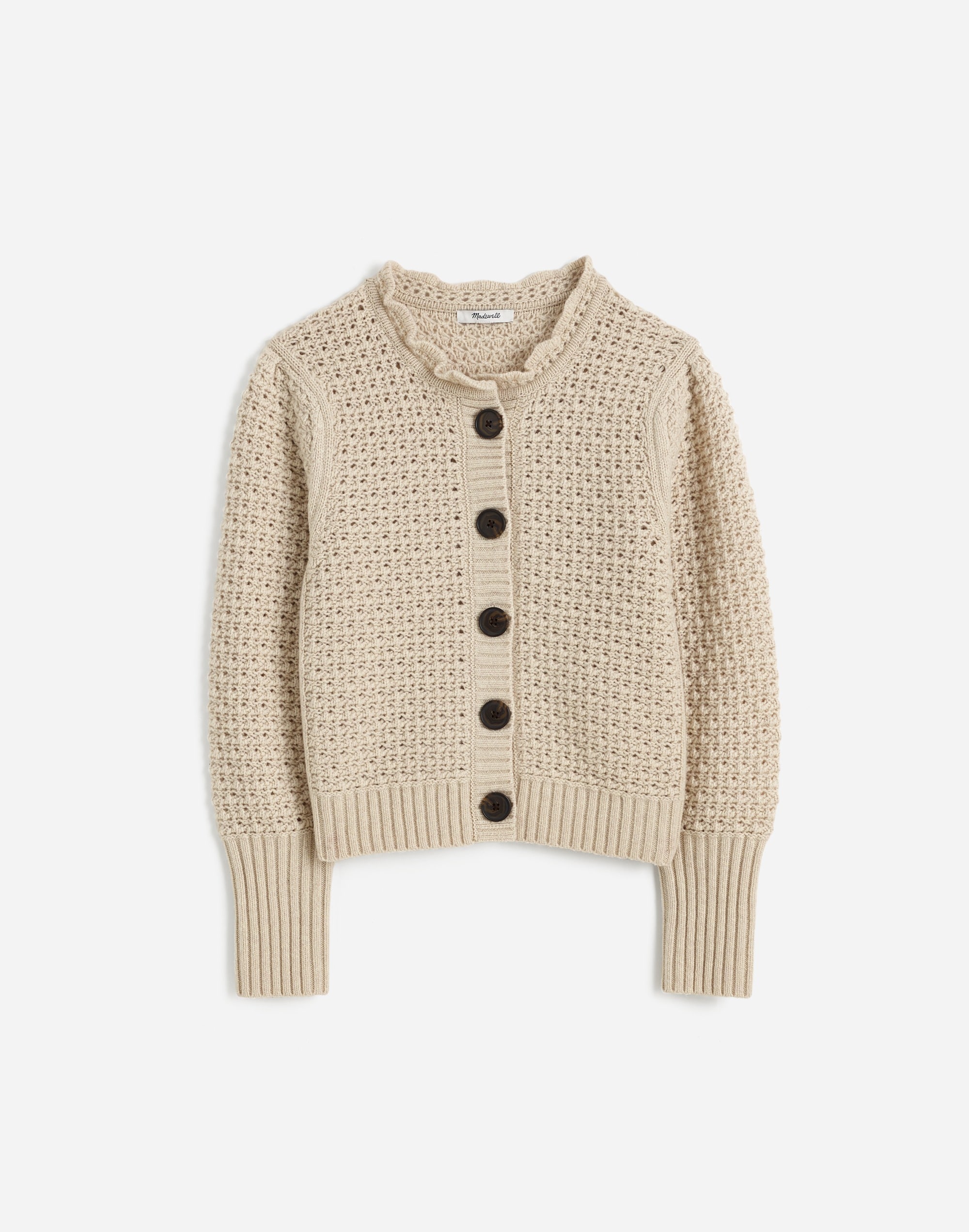 Scalloped Merino Wool-Blend Cardigan | Madewell